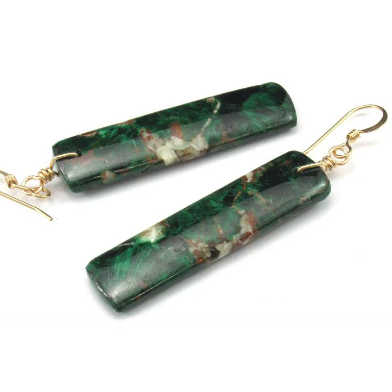 Chrysocolla Earrings with Gold Filled French Ear Wires - Image 2