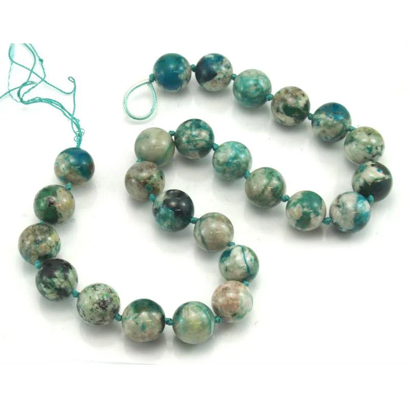 Chrysocolla Fine Rounds 12-14mm Bead Strand - Image 2