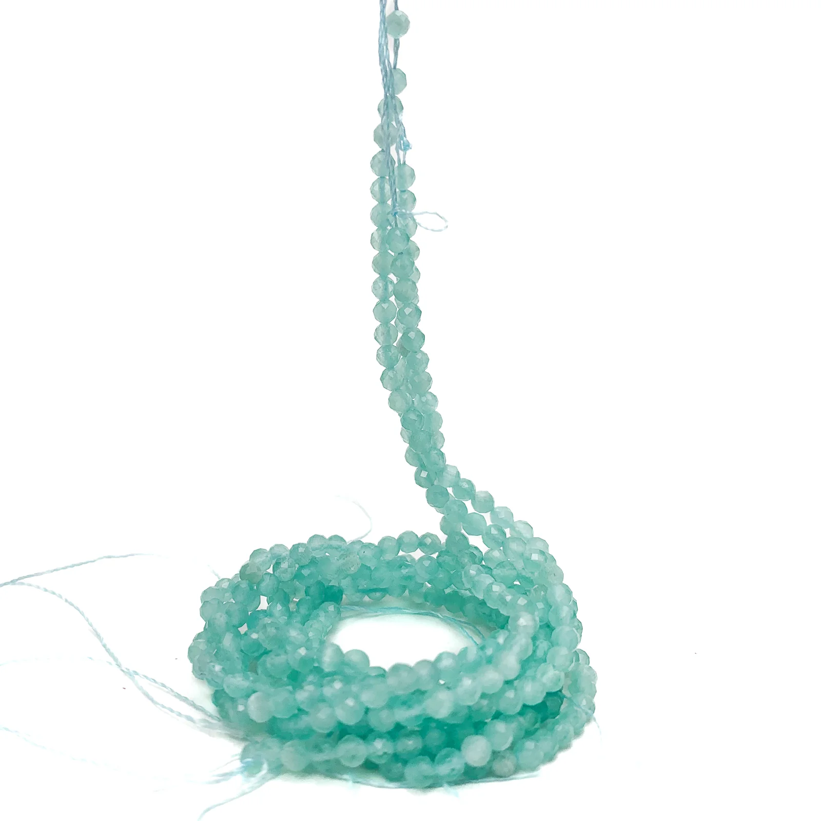 Chrysoprase 3mm Faceted Rounds Bead Strand - Image 3