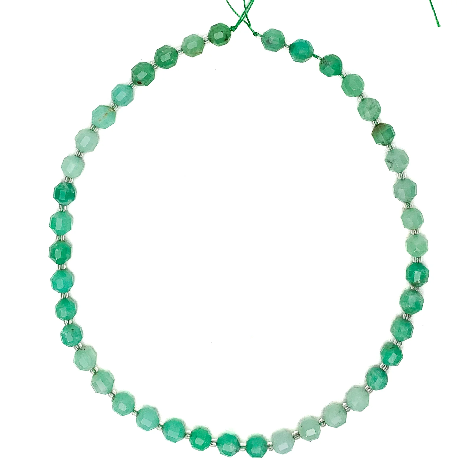 Chrysoprase 7mm Faceted Drums Bead Strand - Image 2