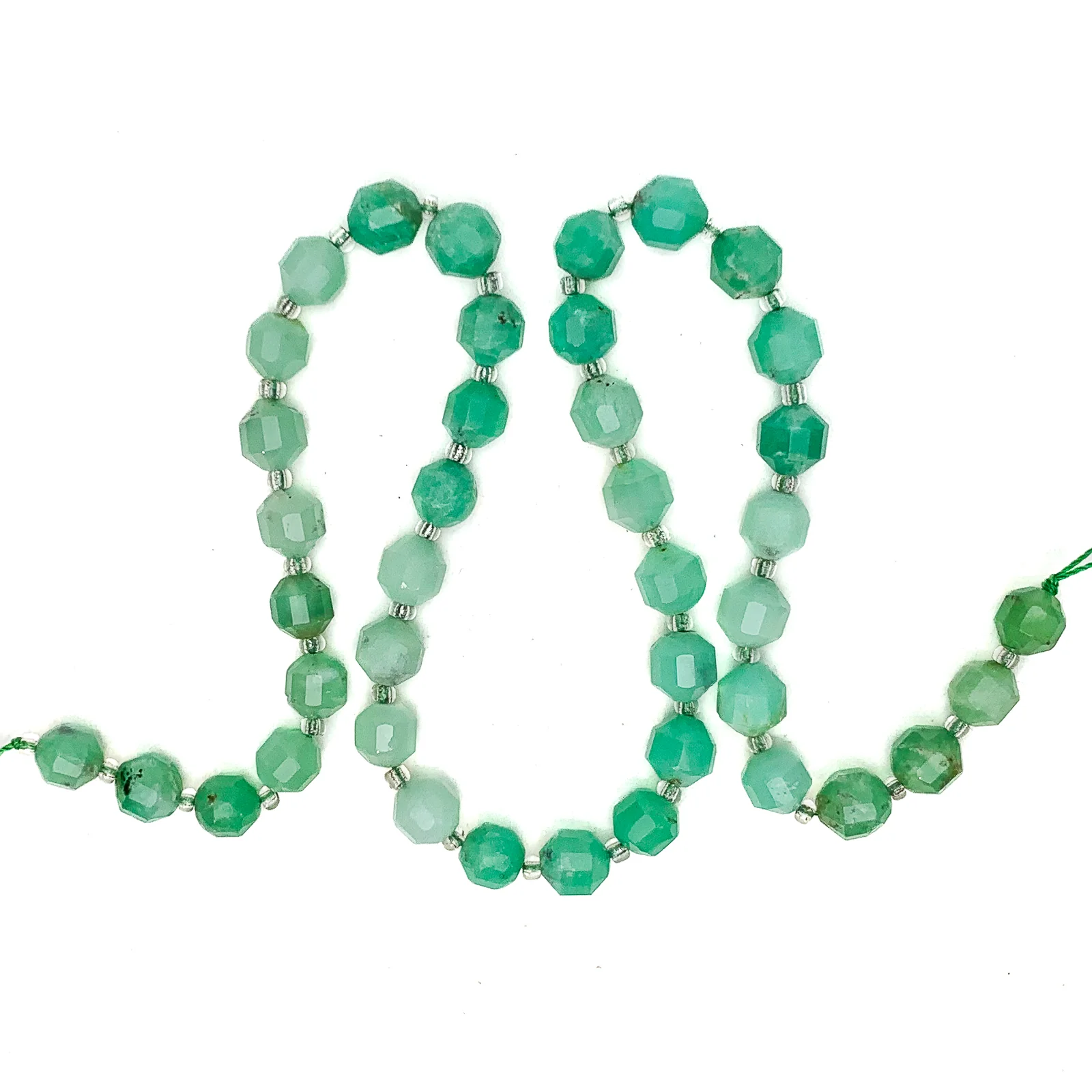 Chrysoprase 7mm Faceted Drums Bead Strand - Image 3