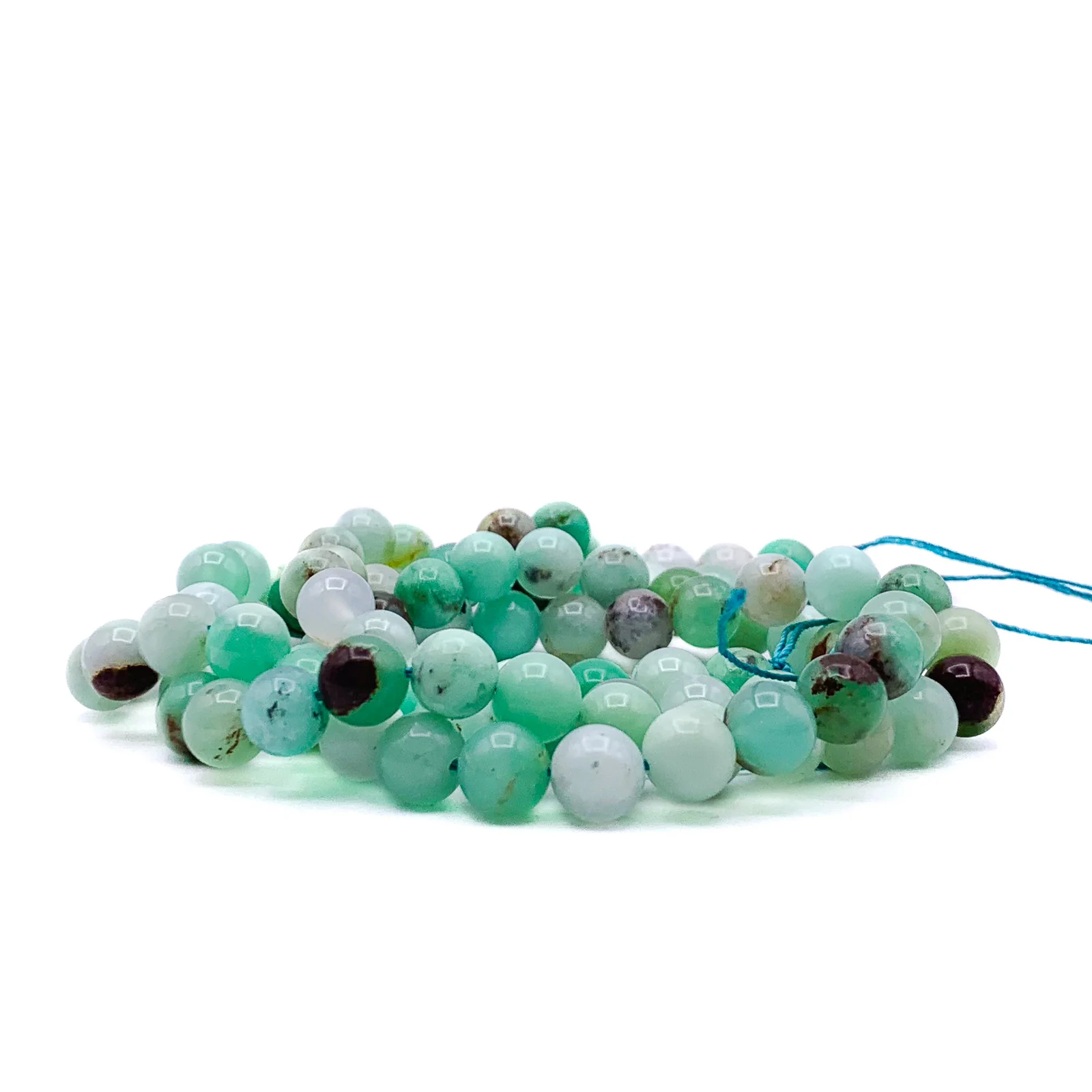 Chrysoprase 8.5mm Smooth Rounds Bead Strand - Image 3