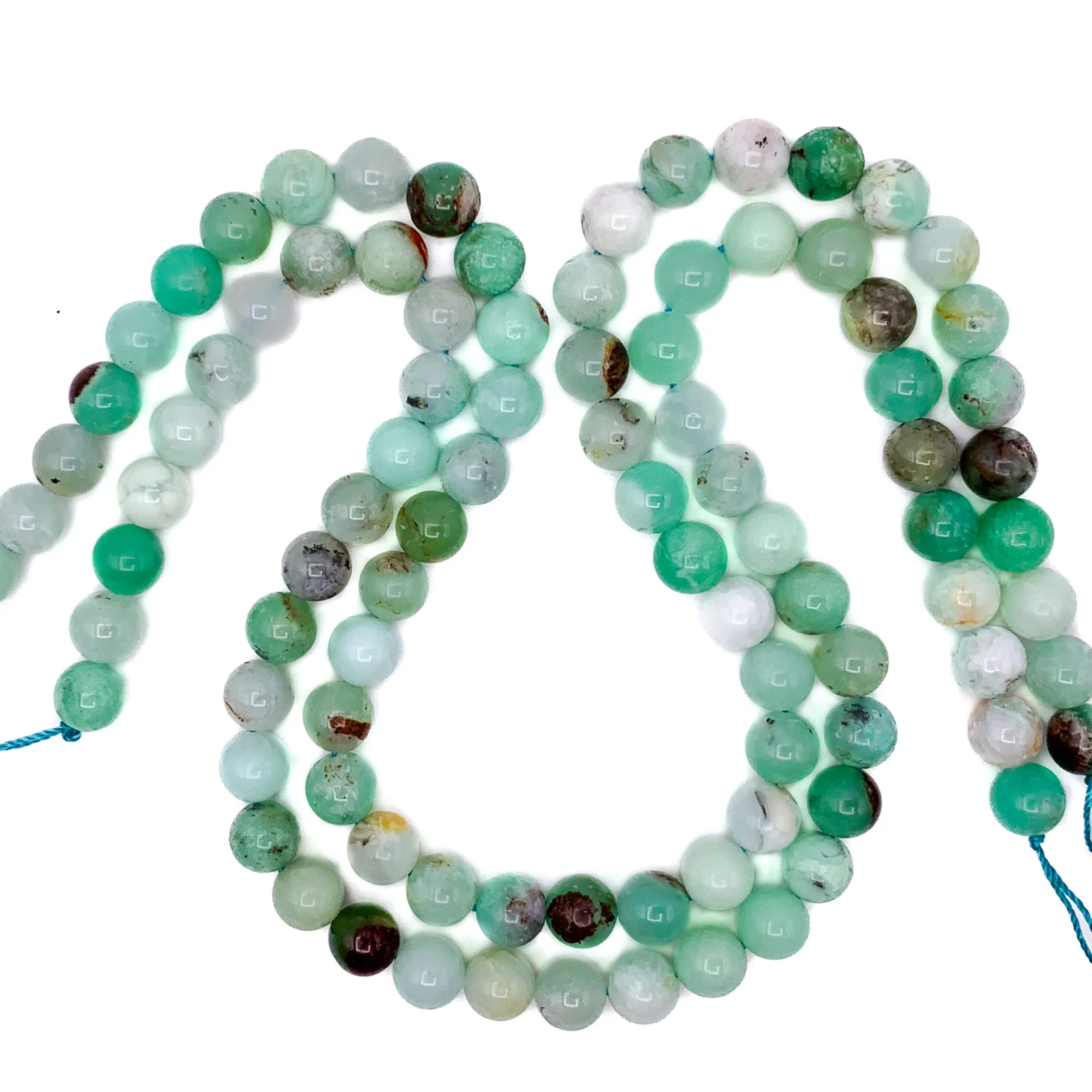 Chrysoprase 8.5mm Smooth Rounds Bead Strand - Image 4