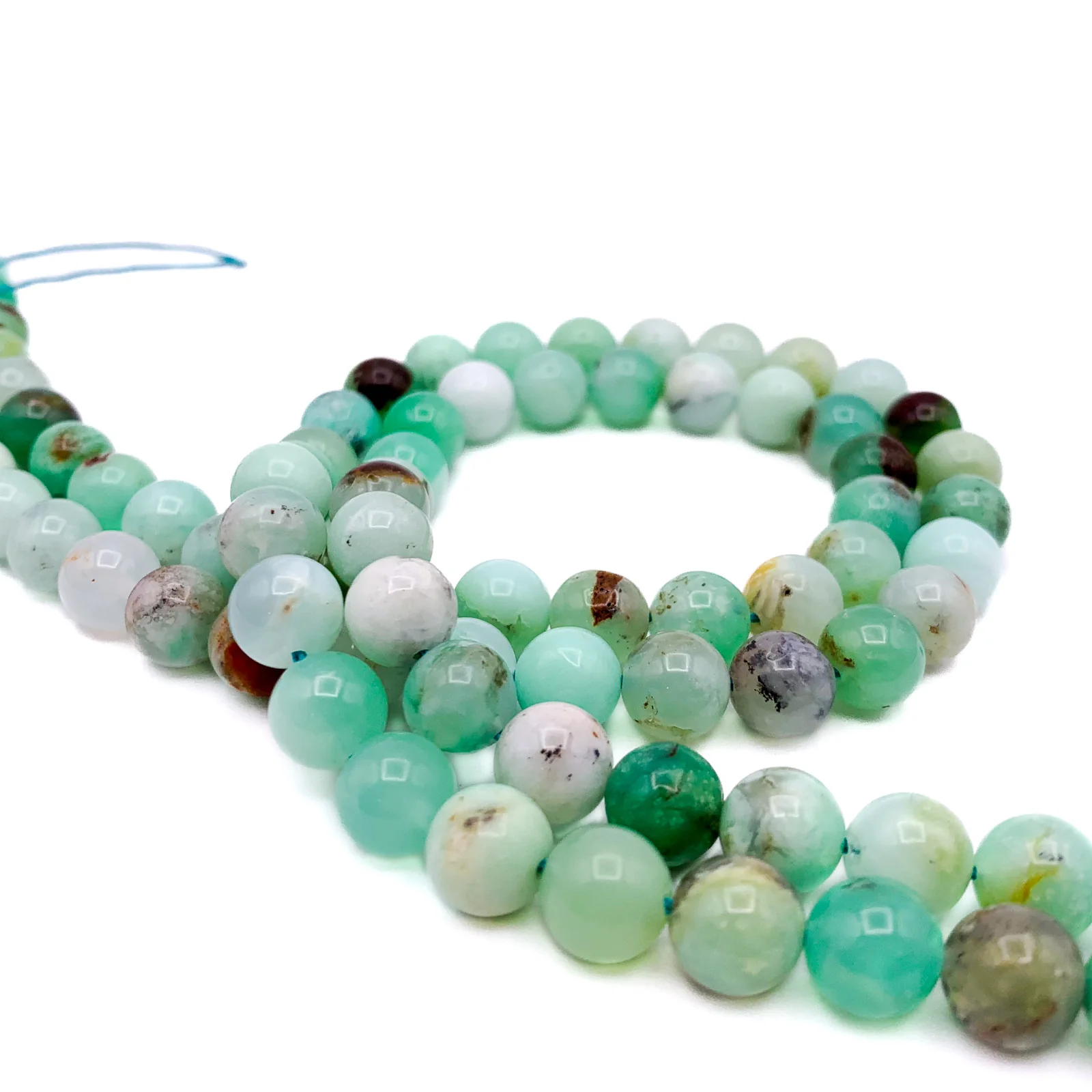 Chrysoprase 8.5mm Smooth Rounds Bead Strand - Image 7