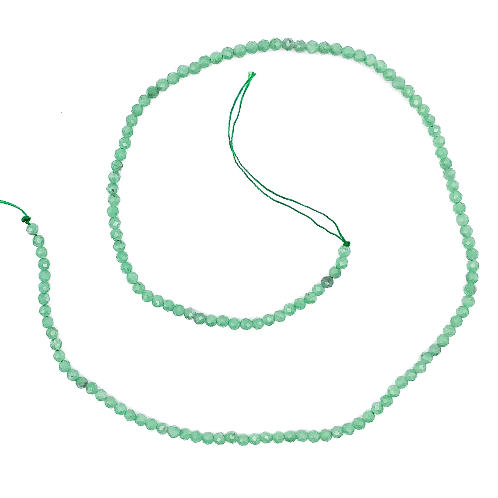 Chrysoprase AAA 3mm Faceted Round Bead Strand - Image 2