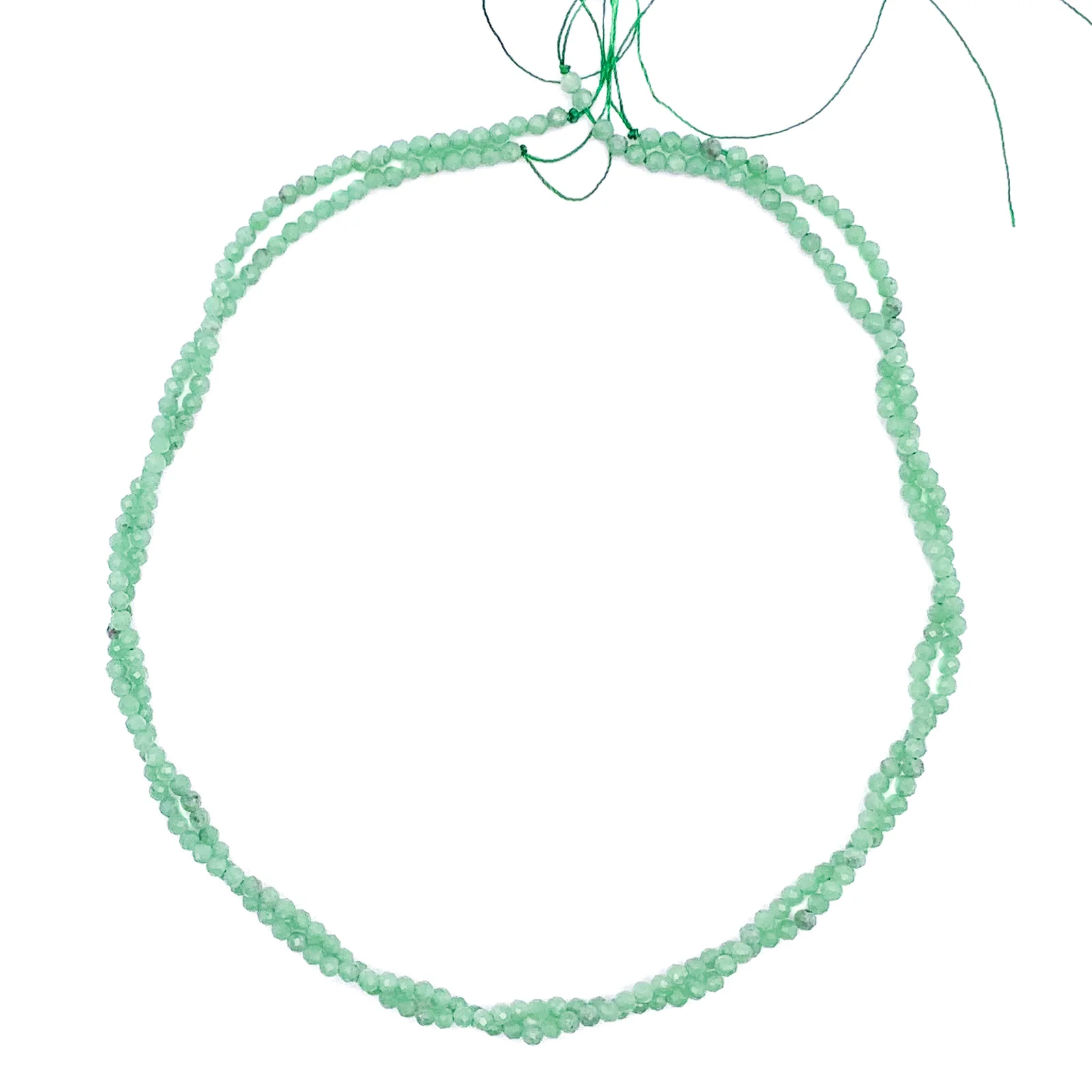 Chrysoprase AAA 3mm Faceted Round Bead Strand - Image 3
