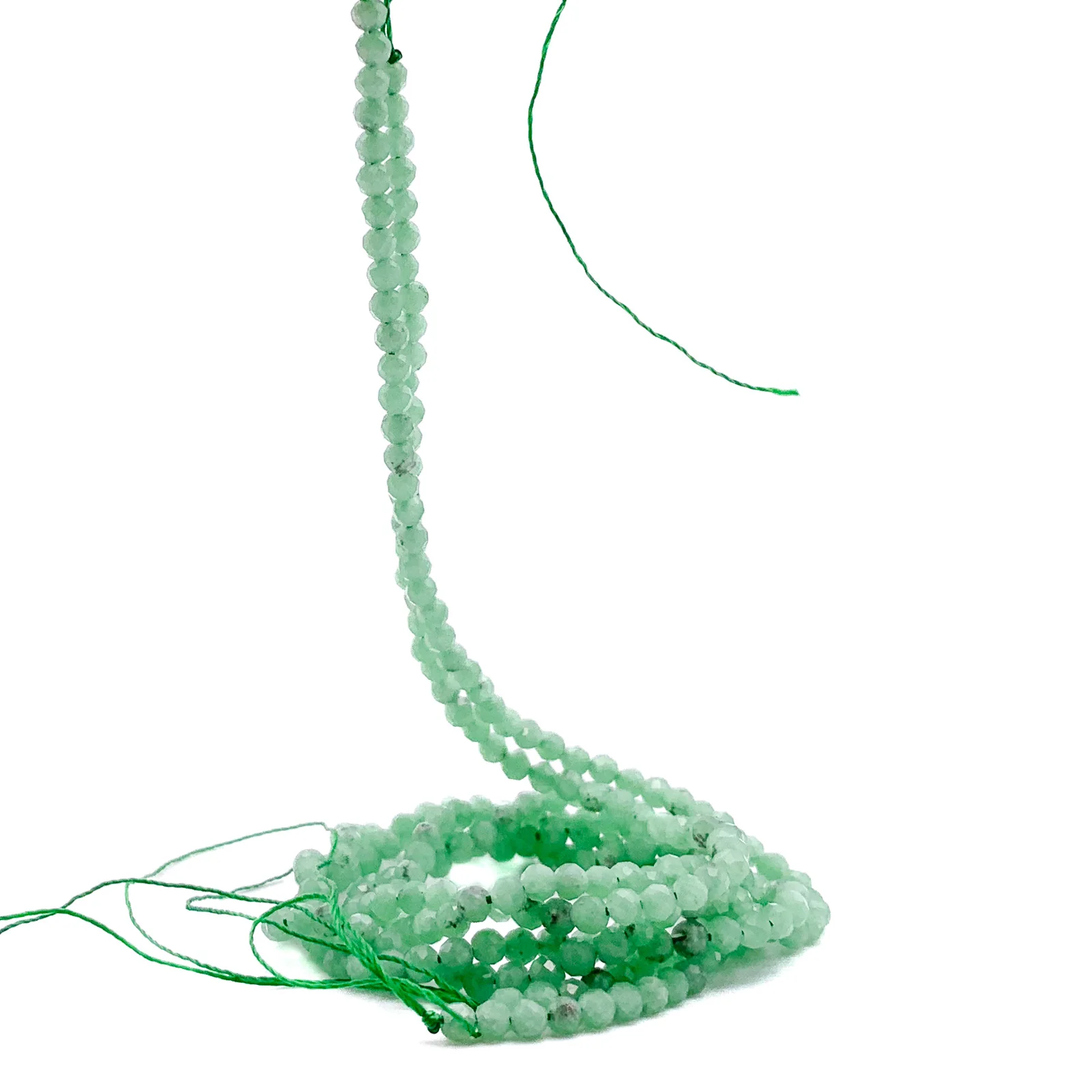 Chrysoprase AAA 3mm Faceted Round Bead Strand - Image 4