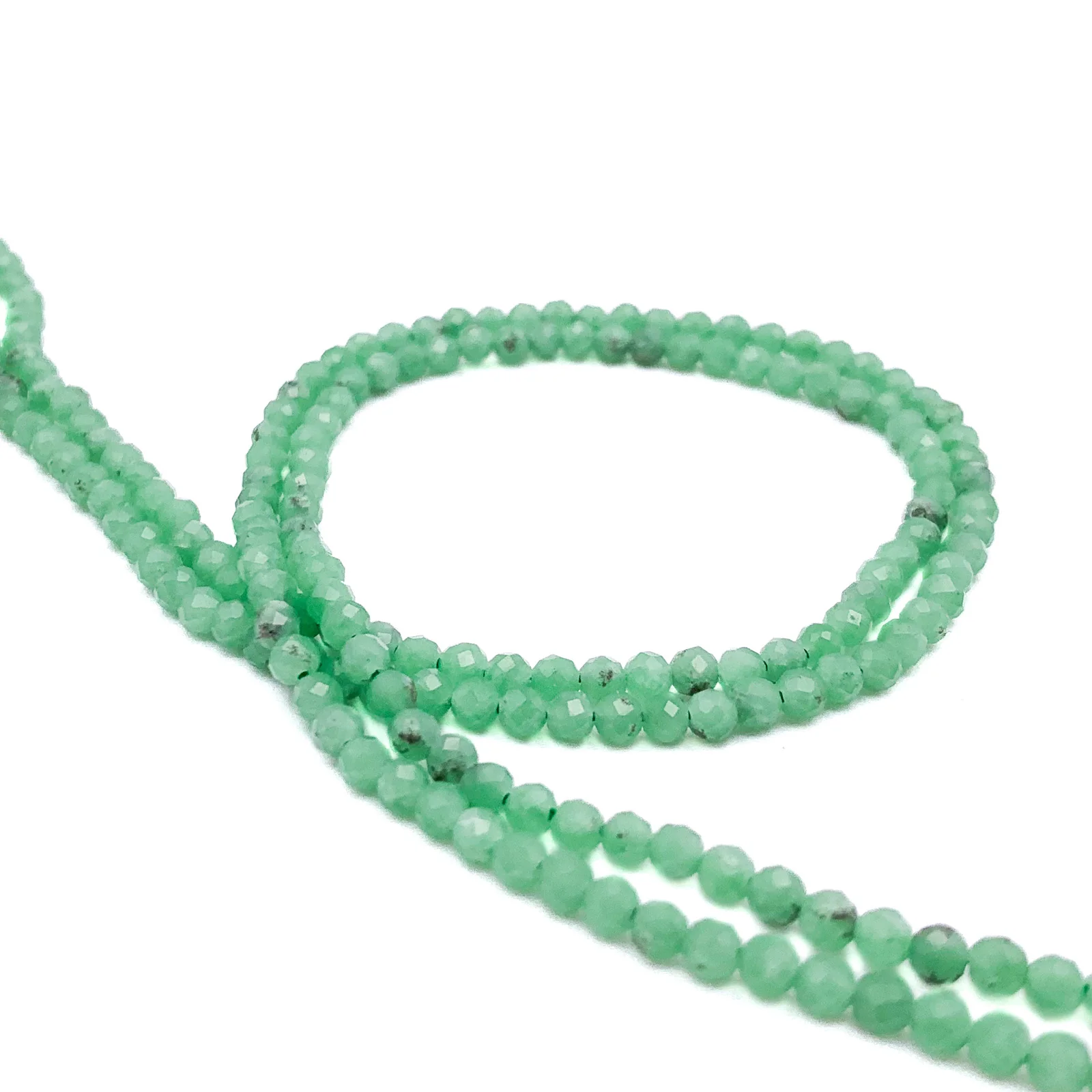 Chrysoprase AAA 3mm Faceted Round Bead Strand - Image 5