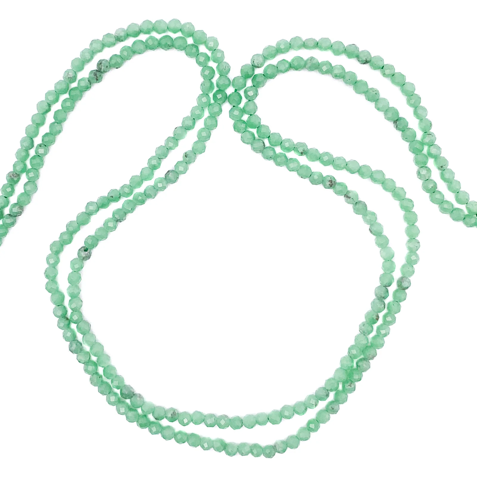 Chrysoprase AAA 3mm Faceted Round Bead Strand - Image 6