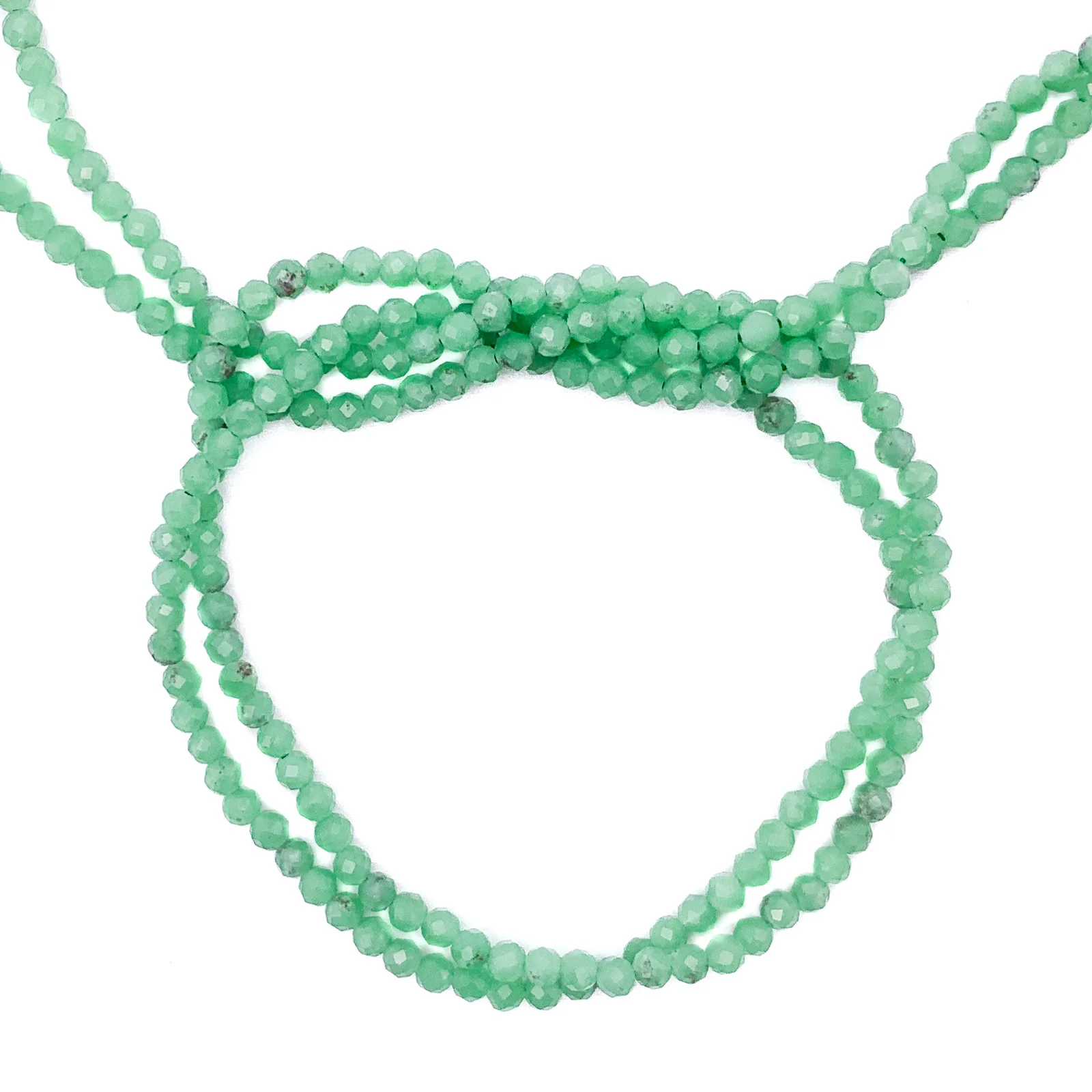 Chrysoprase AAA 3mm Faceted Round Bead Strand - Image 7