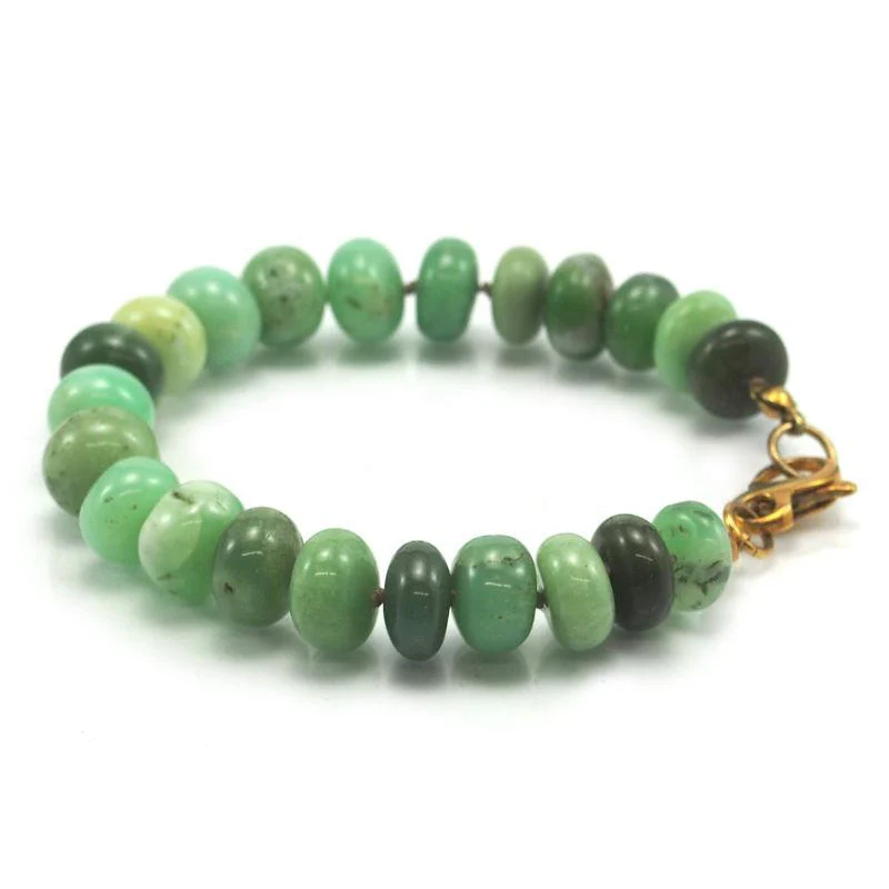 Chrysoprase Bracelet with Gold Filled Fancy Lobster Claw Clasp - Image 2
