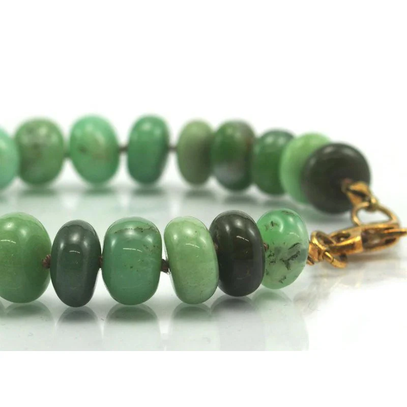 Chrysoprase Bracelet with Gold Filled Fancy Lobster Claw Clasp - Image 4