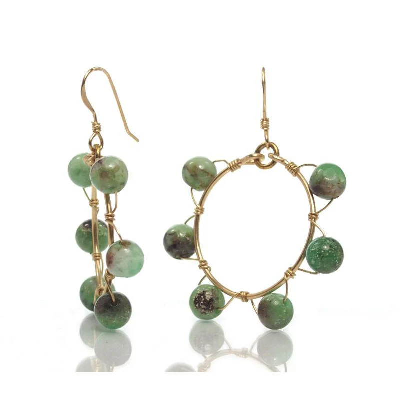 Chrysoprase Earrings with Gold Filled French Ear Wires - Image 2