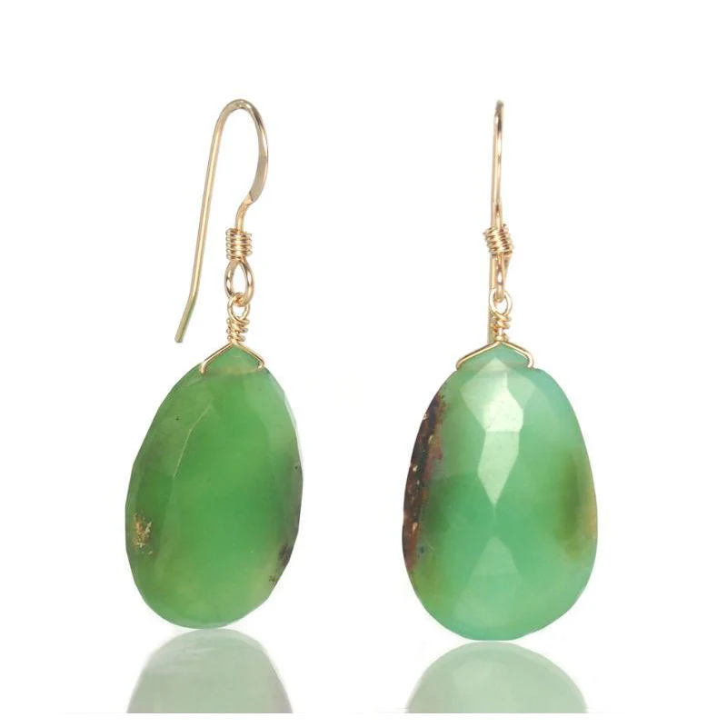 Chrysoprase Earrings with Gold Filled French Ear Wires - Image 2