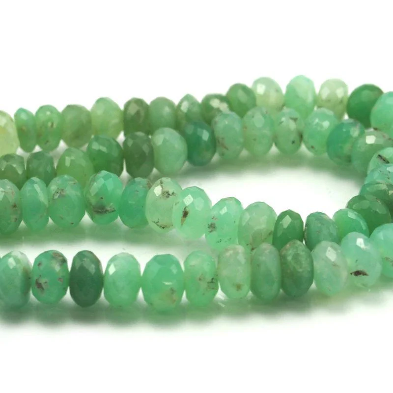Chrysoprase Faceted Rondelles 7mm Strand - Image 2