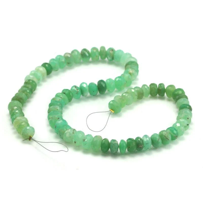 Chrysoprase Faceted Rondelles 7mm Strand - Image 3