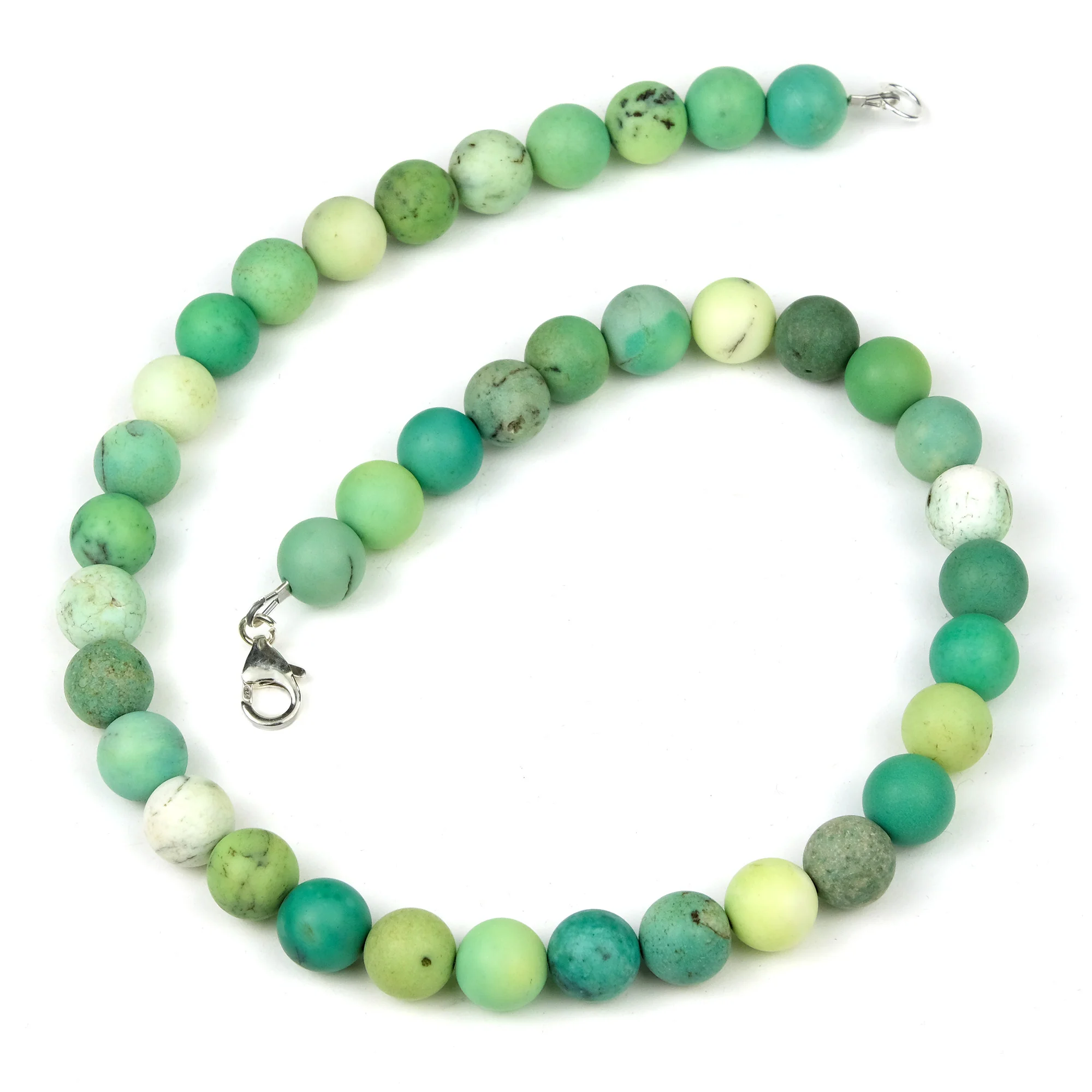 Chrysoprase Necklace with Sterling Silver Trigger Clasp - Image 2