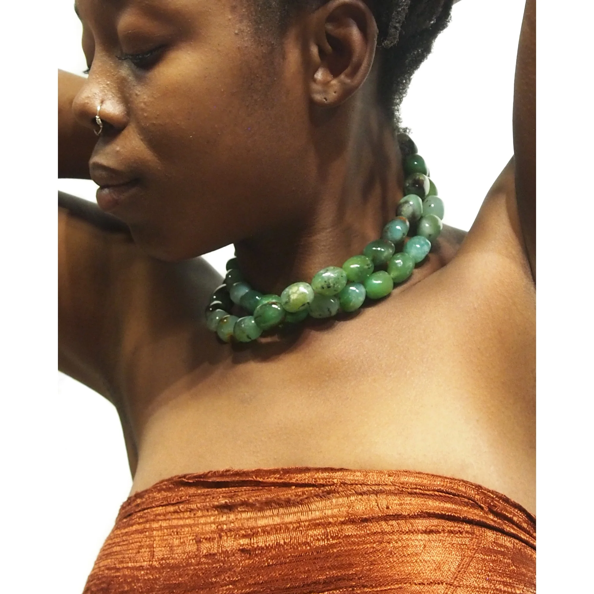 Chrysoprase Smooth Nugget Strand - Image 3