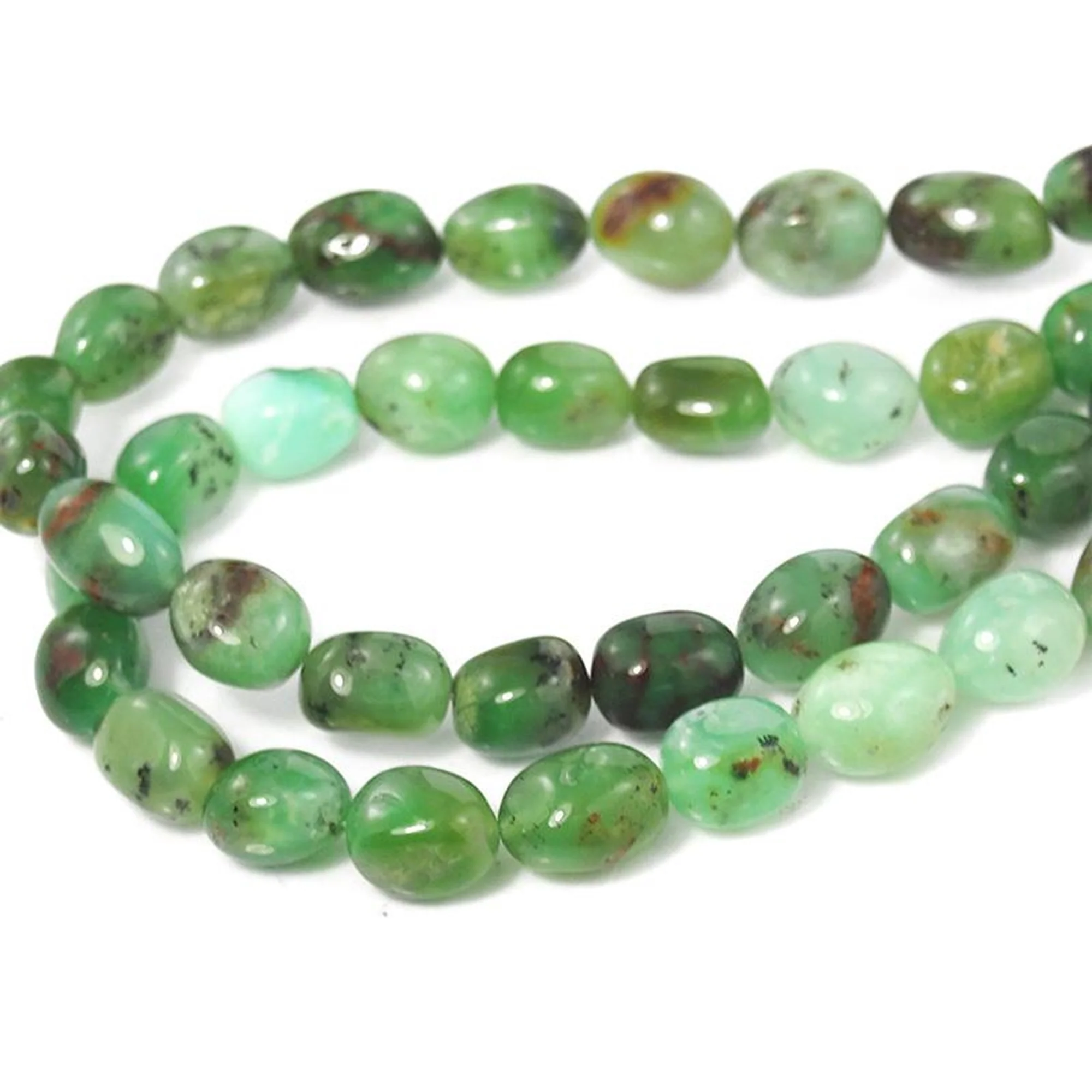Chrysoprase Smooth Nugget Strand - Image 4