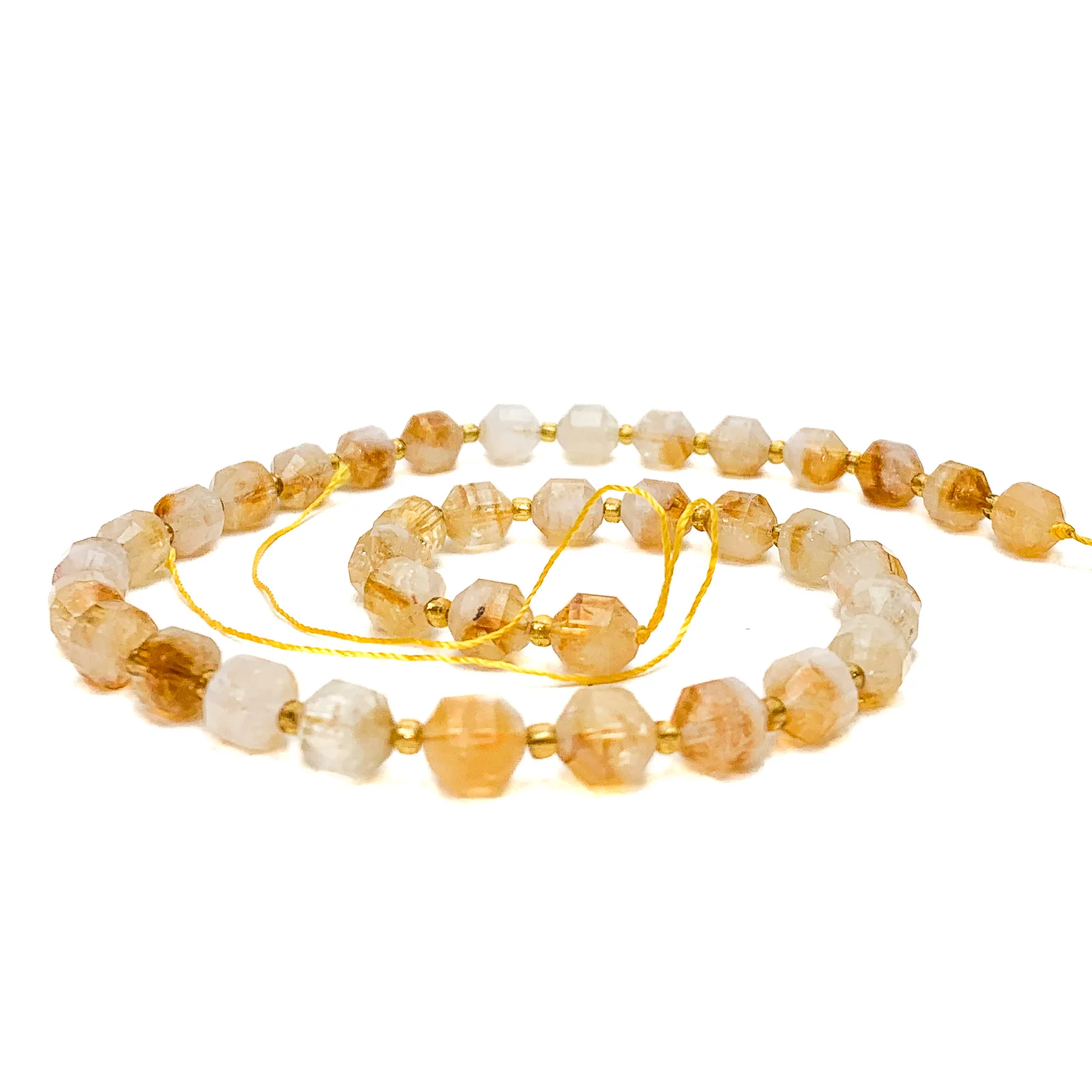 Citrine 7mm Faceted Drums Bead Strand - Image 3