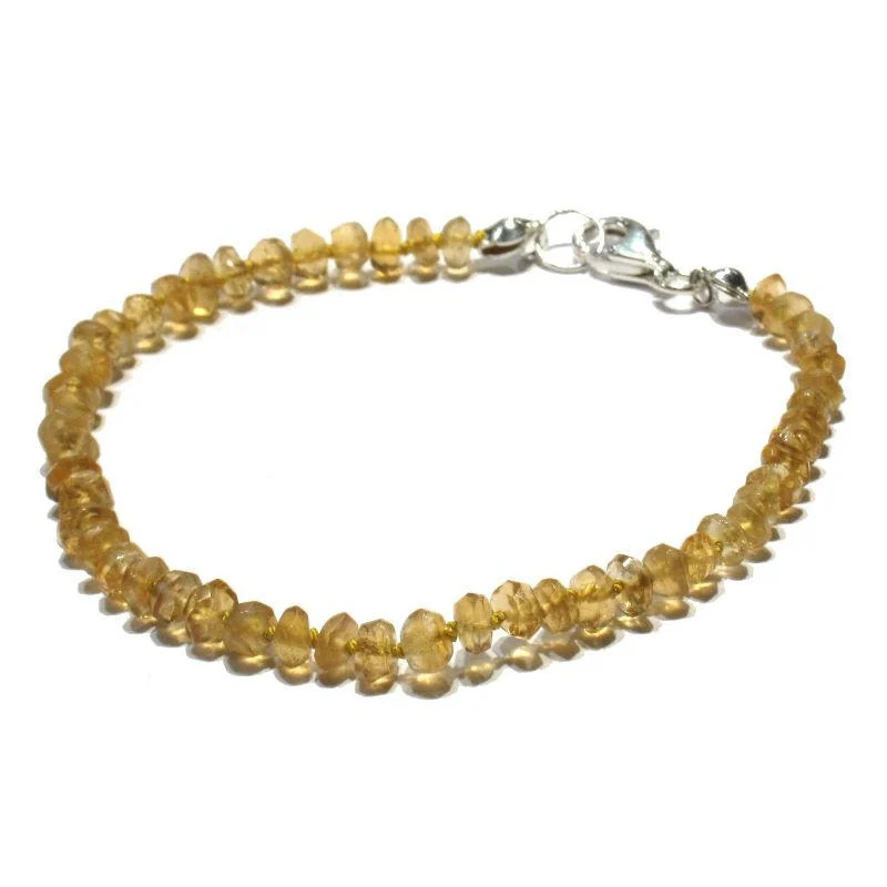 Citrine Bracelet Knotted with Sterling Silver Trigger Clasp - Image 2