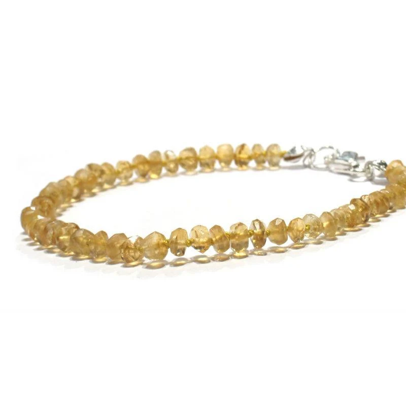 Citrine Bracelet Knotted with Sterling Silver Trigger Clasp - Image 3