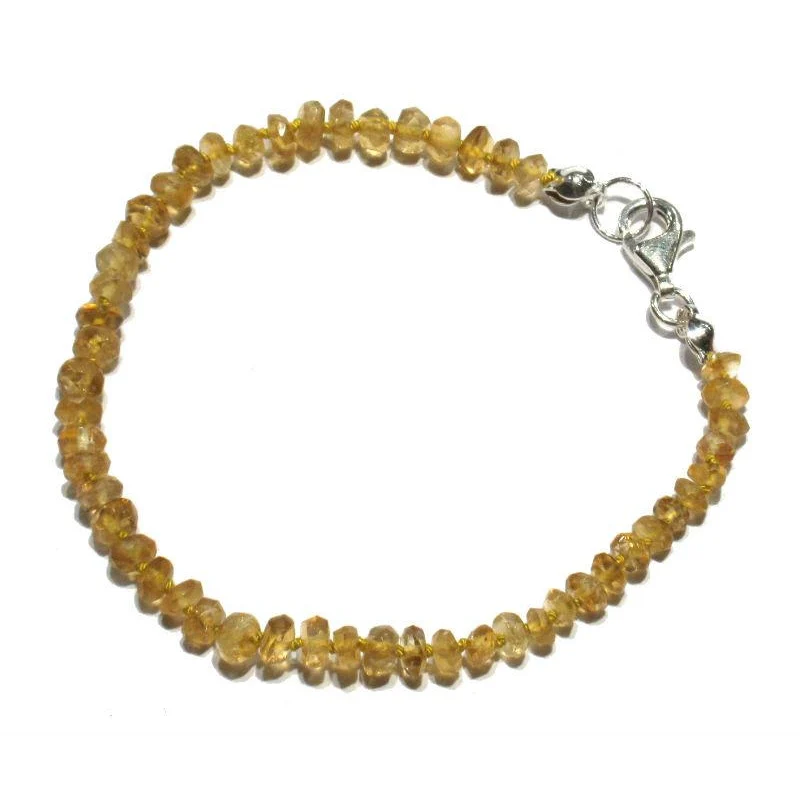 Citrine Bracelet Knotted with Sterling Silver Trigger Clasp - Image 4
