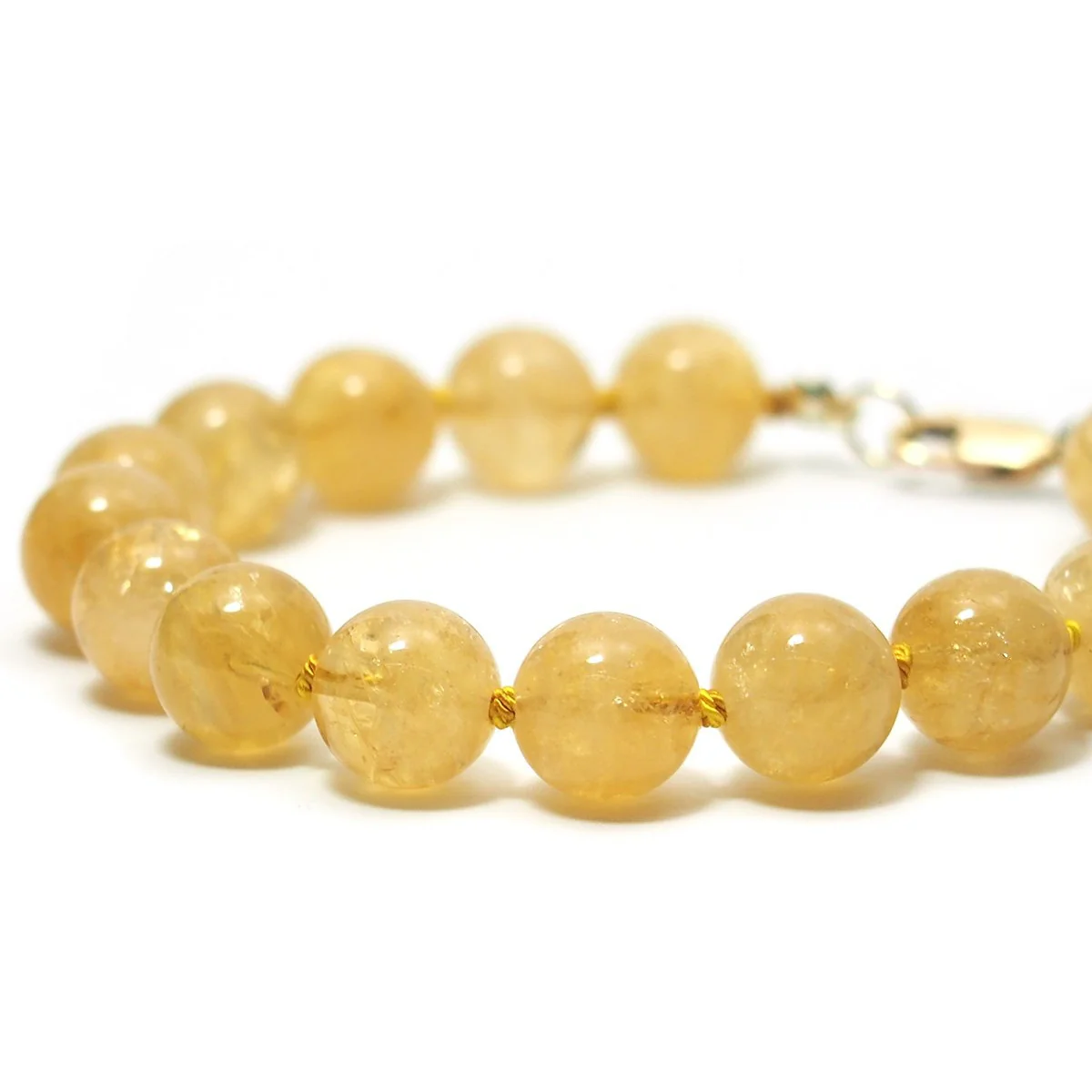 Citrine Knotted Bracelet with Gold Filled Lobster Claw Clasp - Image 2
