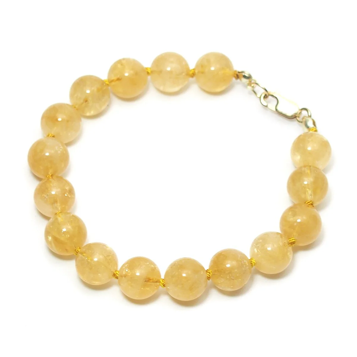 Citrine Knotted Bracelet with Gold Filled Lobster Claw Clasp - Image 3