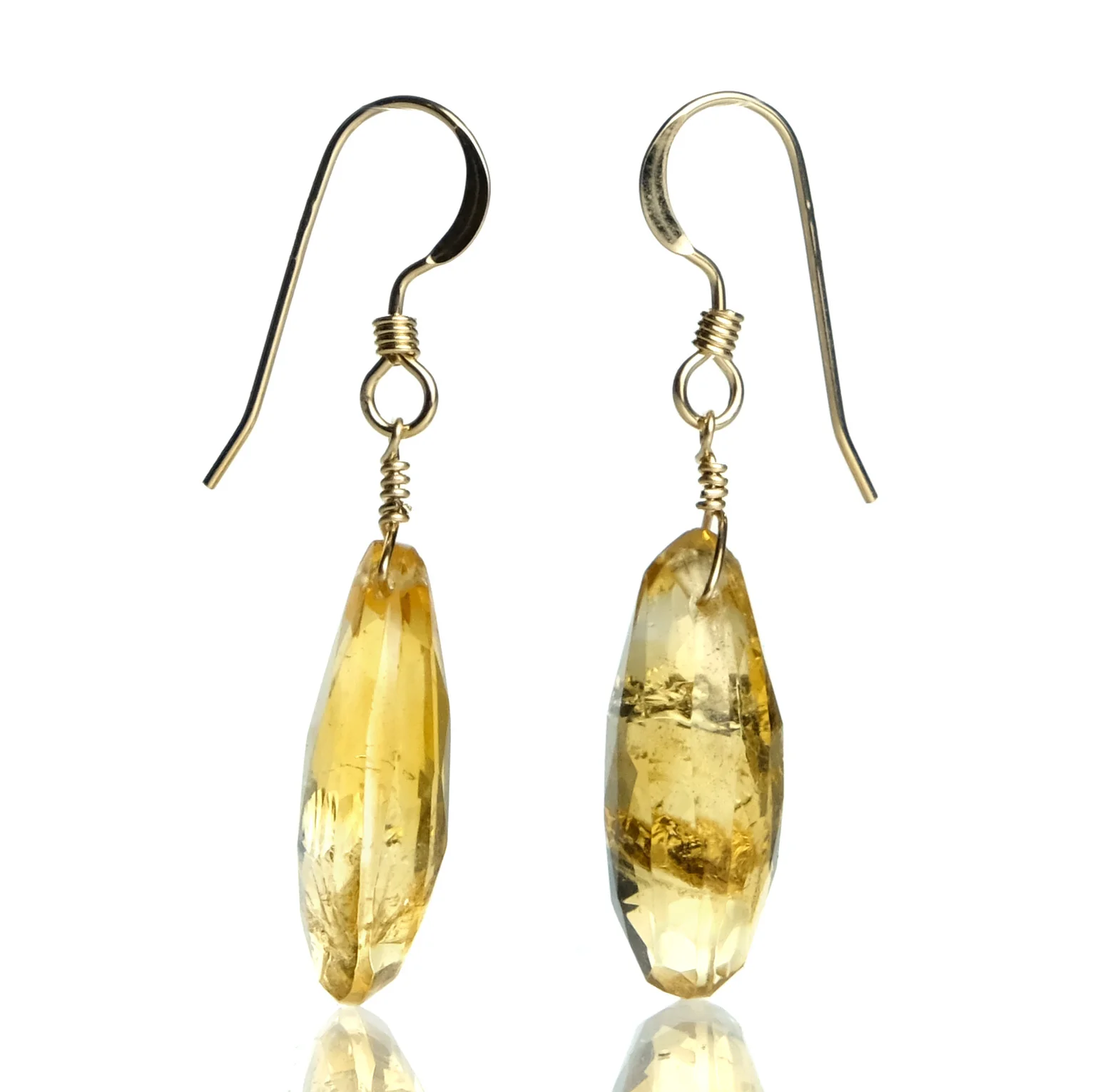 Citrine Earrings with Gold Filled French Ear Wires - Image 2