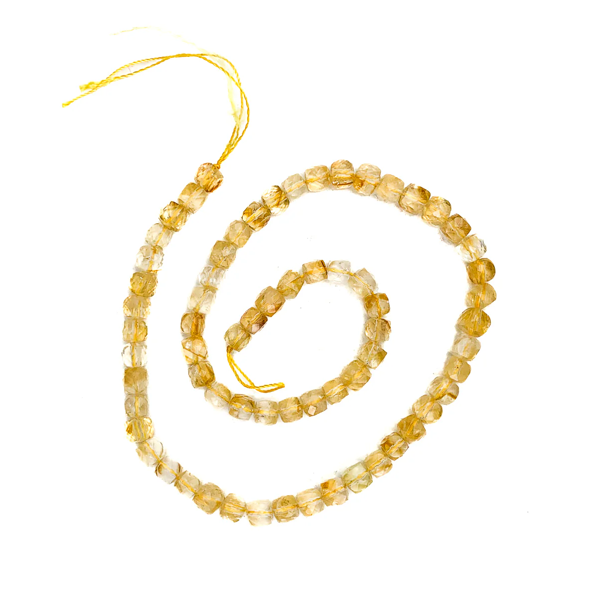 Citrine Faceted 6mm Cubes Bead Strand - Image 2