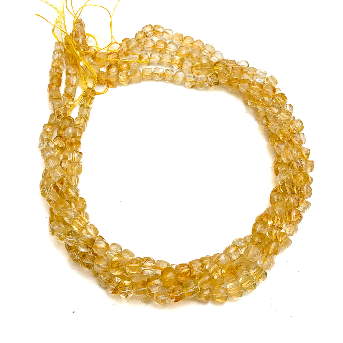 Citrine Faceted 6mm Cubes Bead Strand - Image 3