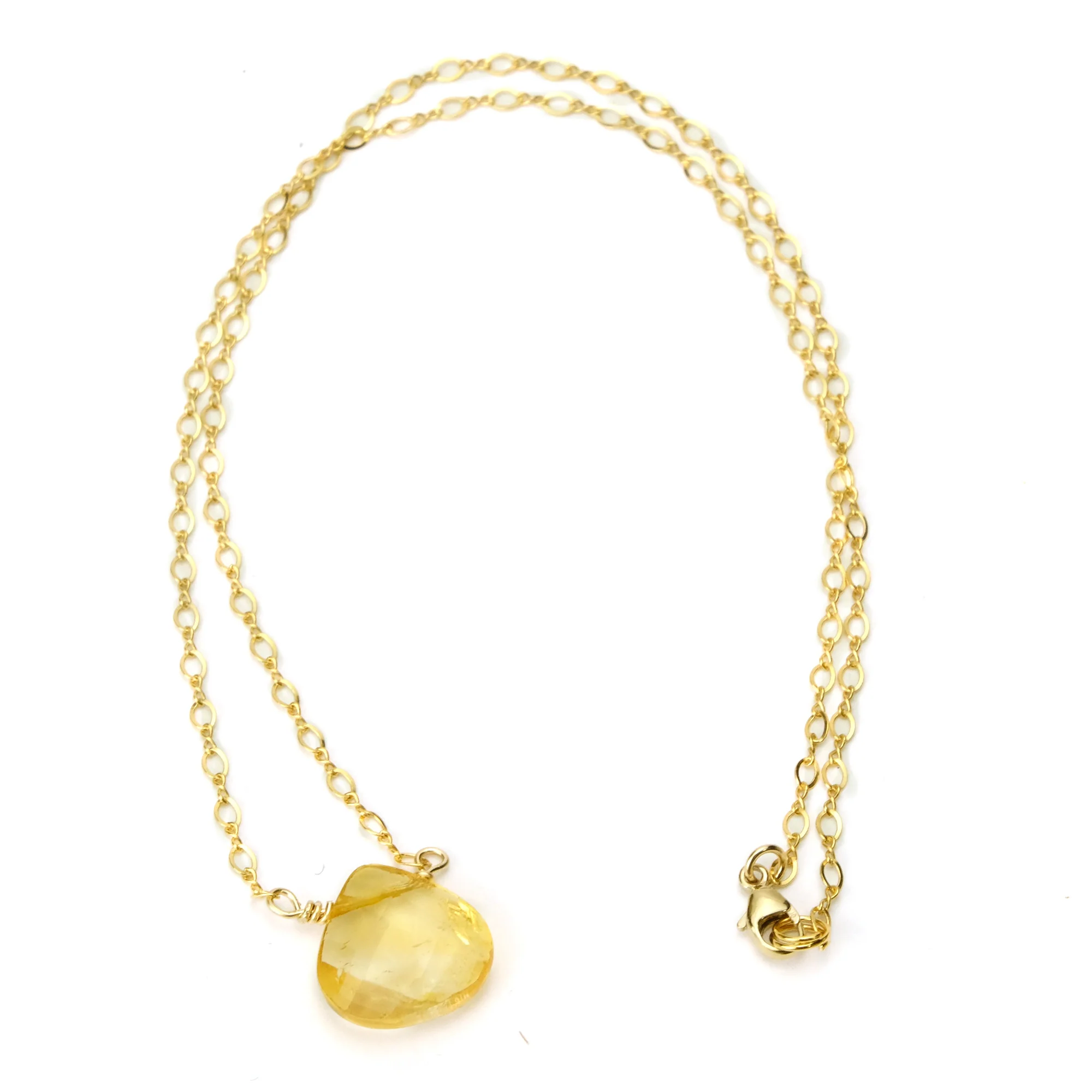 Citrine Necklace On Gold Filled Chain With Gold Filled Trigger Clasp - Image 2