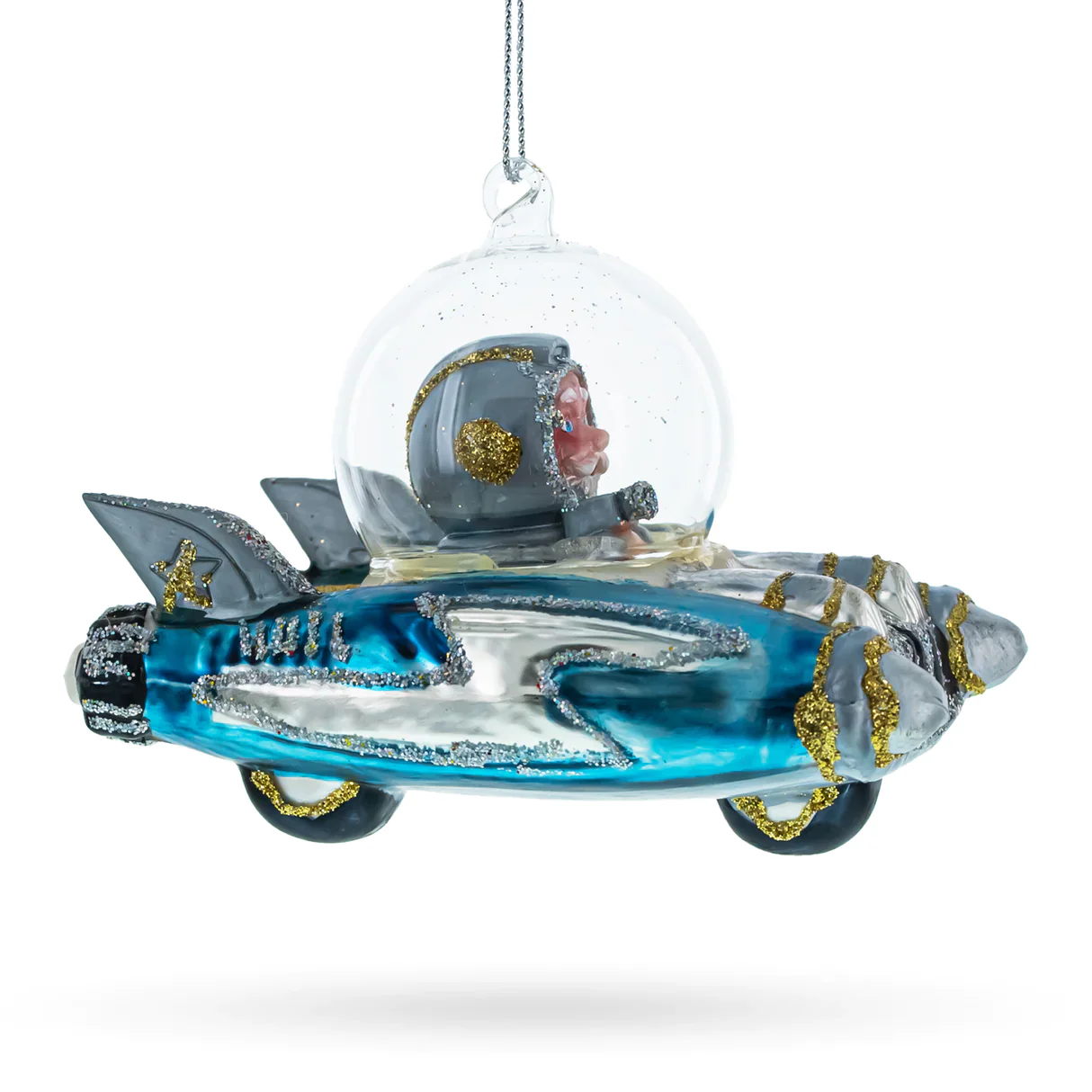 Santa's Classic Retro Racing Car Ornament PS - Image 2