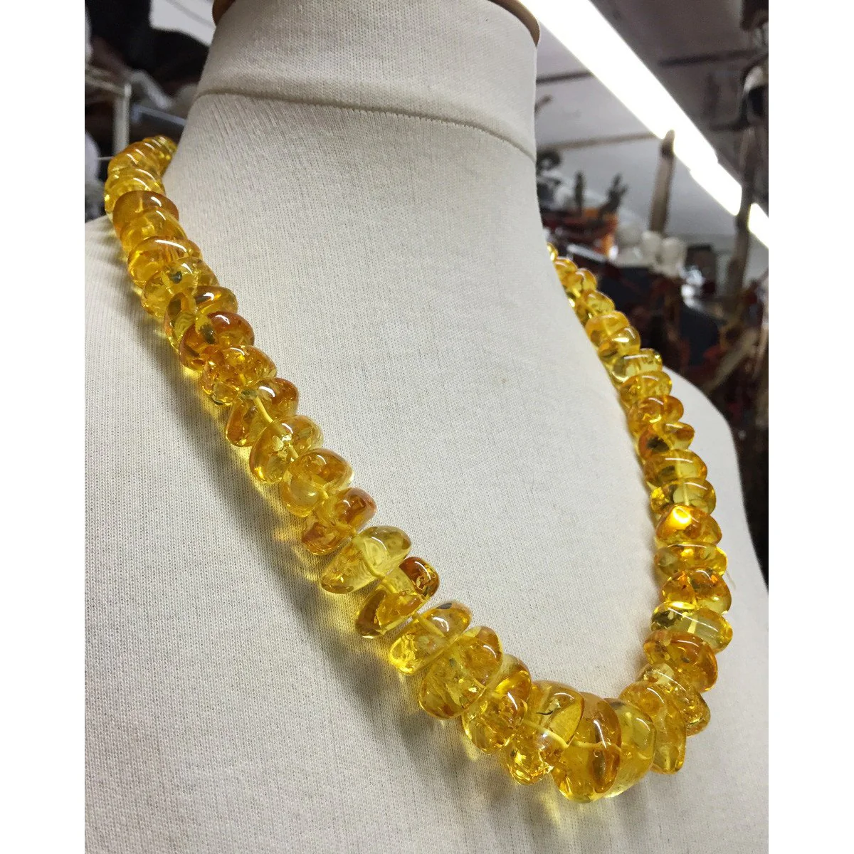 Clear Sunshine Perfection Yellow Amber Nuggets Strand/Necklace - Image 3