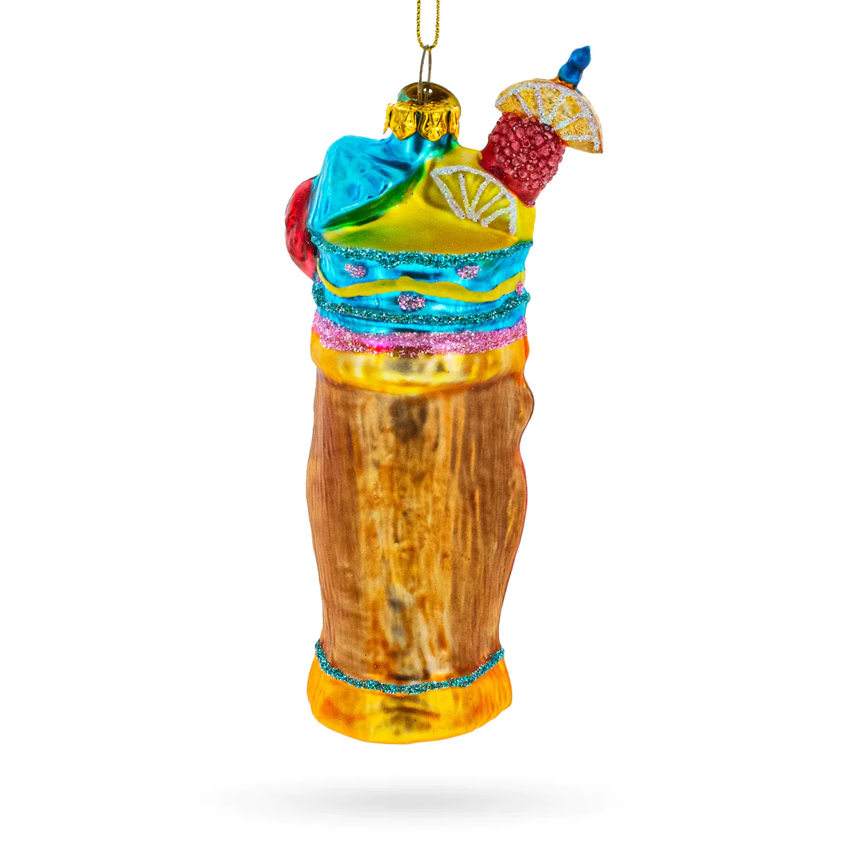 Cocktail In Tiki Mask Cup Ornament PS - Image 2