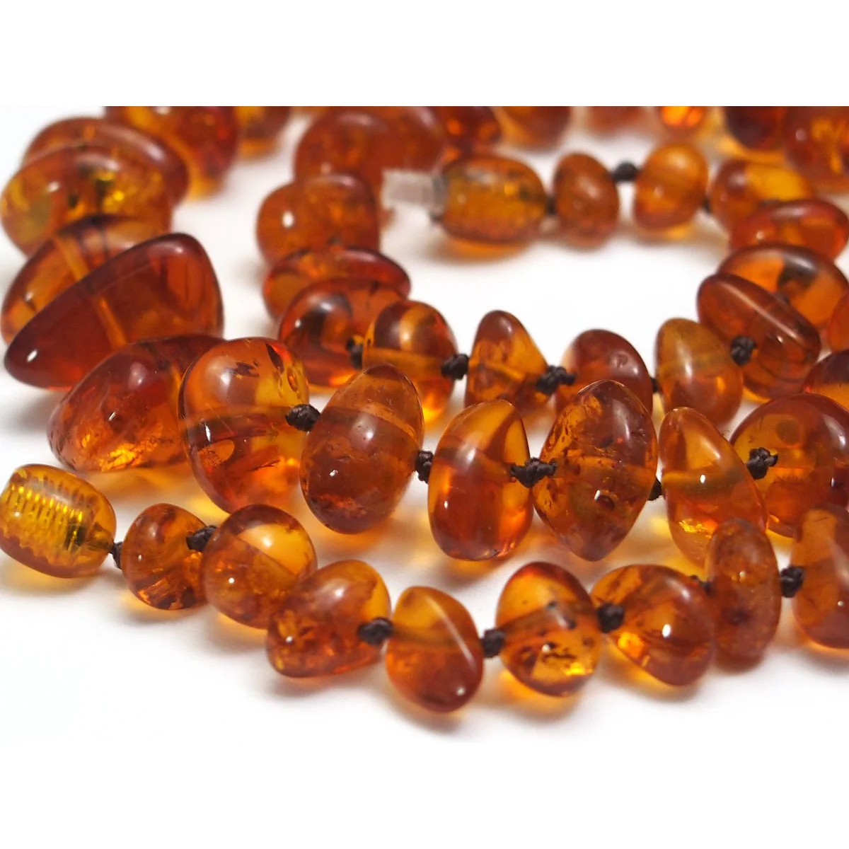 Cognac Amber Natural Nuggets Necklace/Strand - Image 2