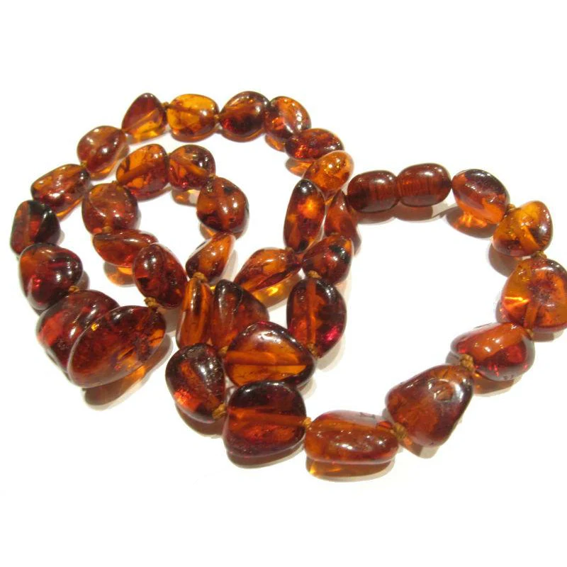 Cognac Amber Nugget Necklace/Strand - Image 2