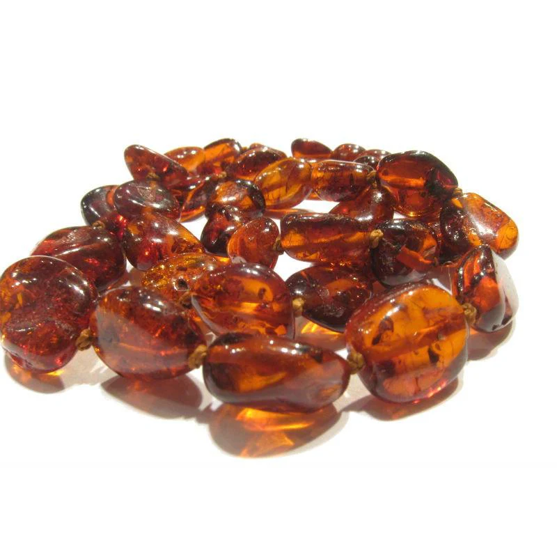 Cognac Amber Nugget Necklace/Strand - Image 3