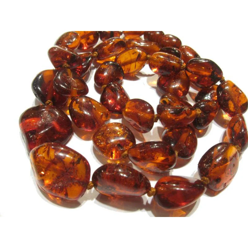 Cognac Amber Nugget Necklace/Strand - Image 4