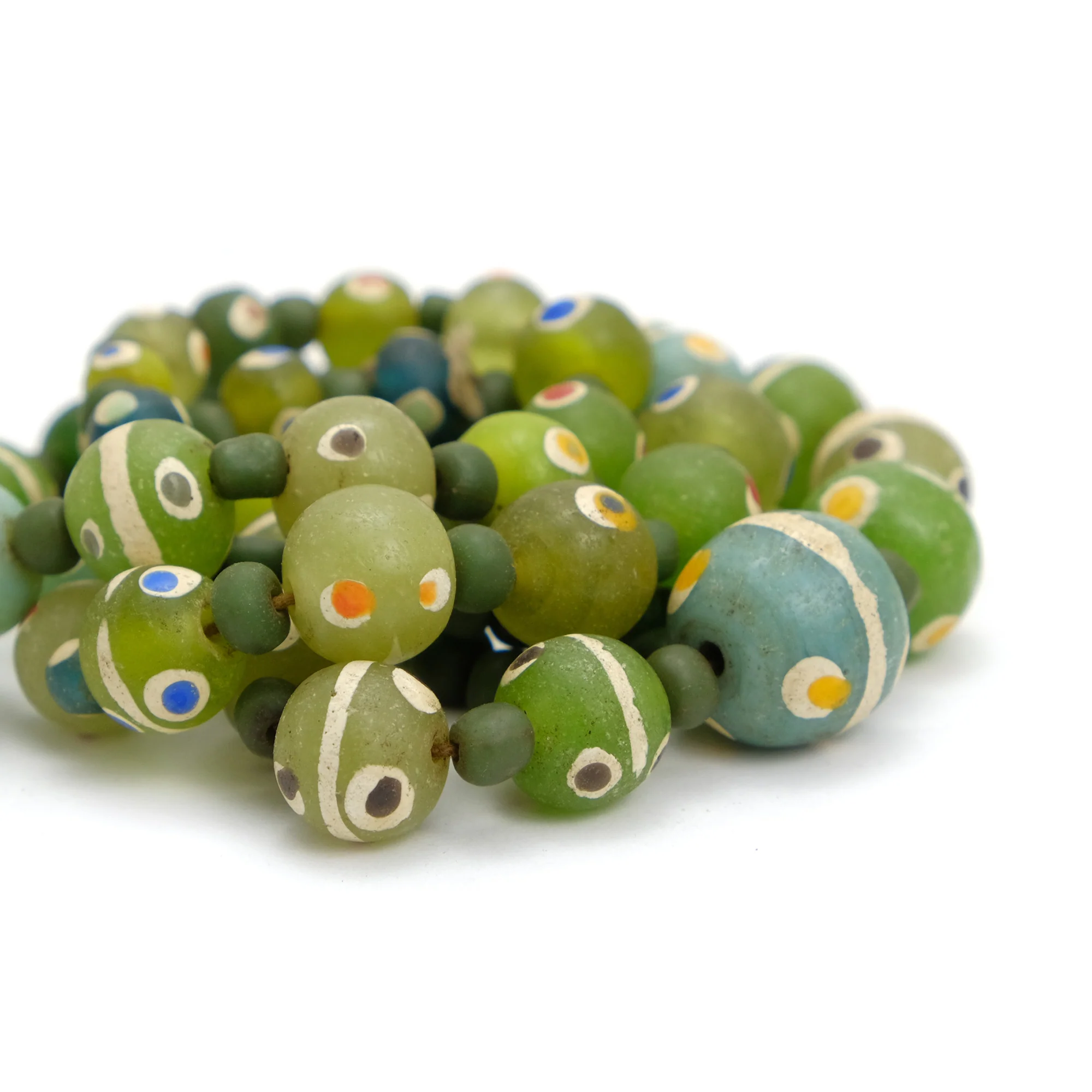 Contemporary Java Glass Roman Eye Beads Style Strand / Necklace #1 - Image 2
