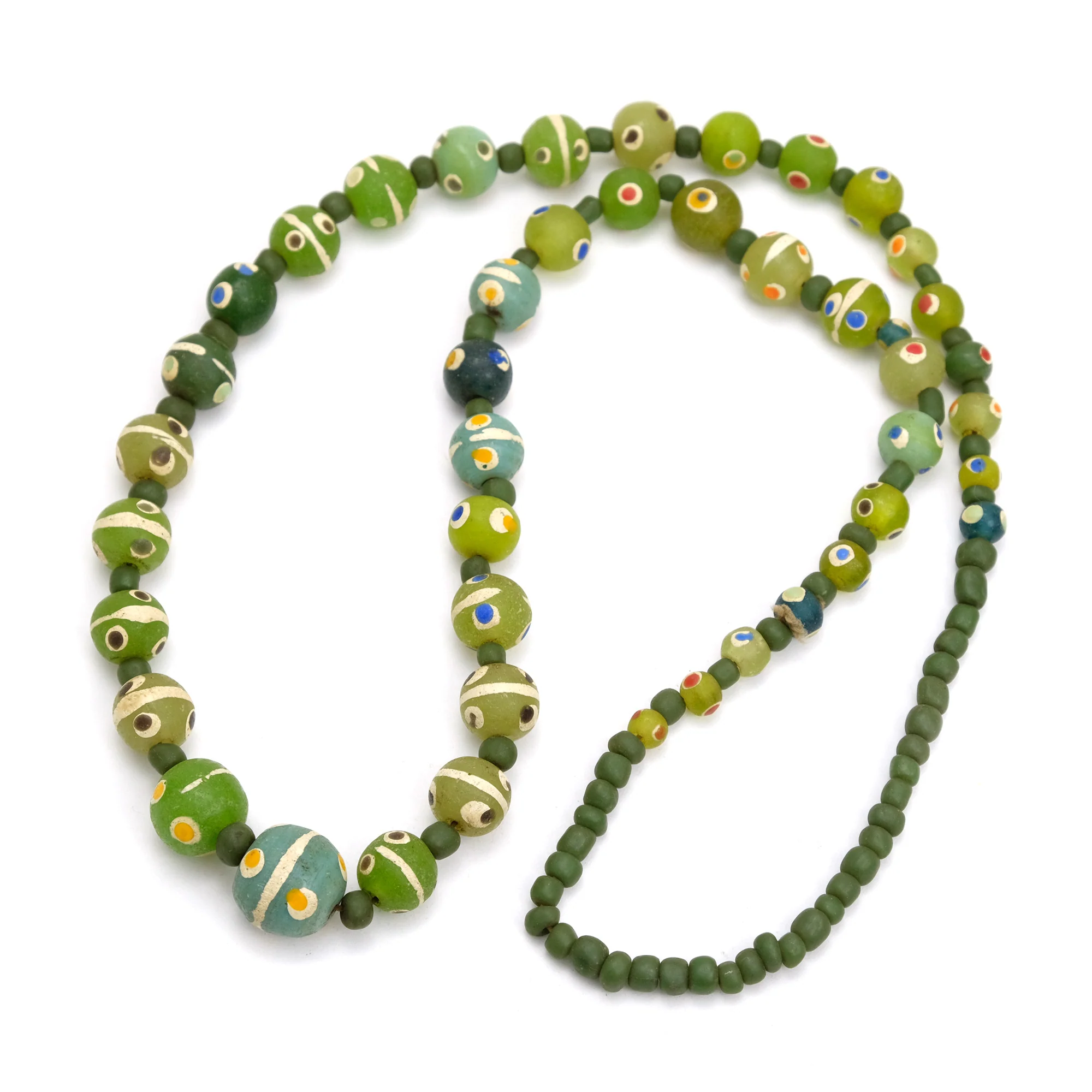 Contemporary Java Glass Roman Eye Beads Style Strand / Necklace #1 - Image 3