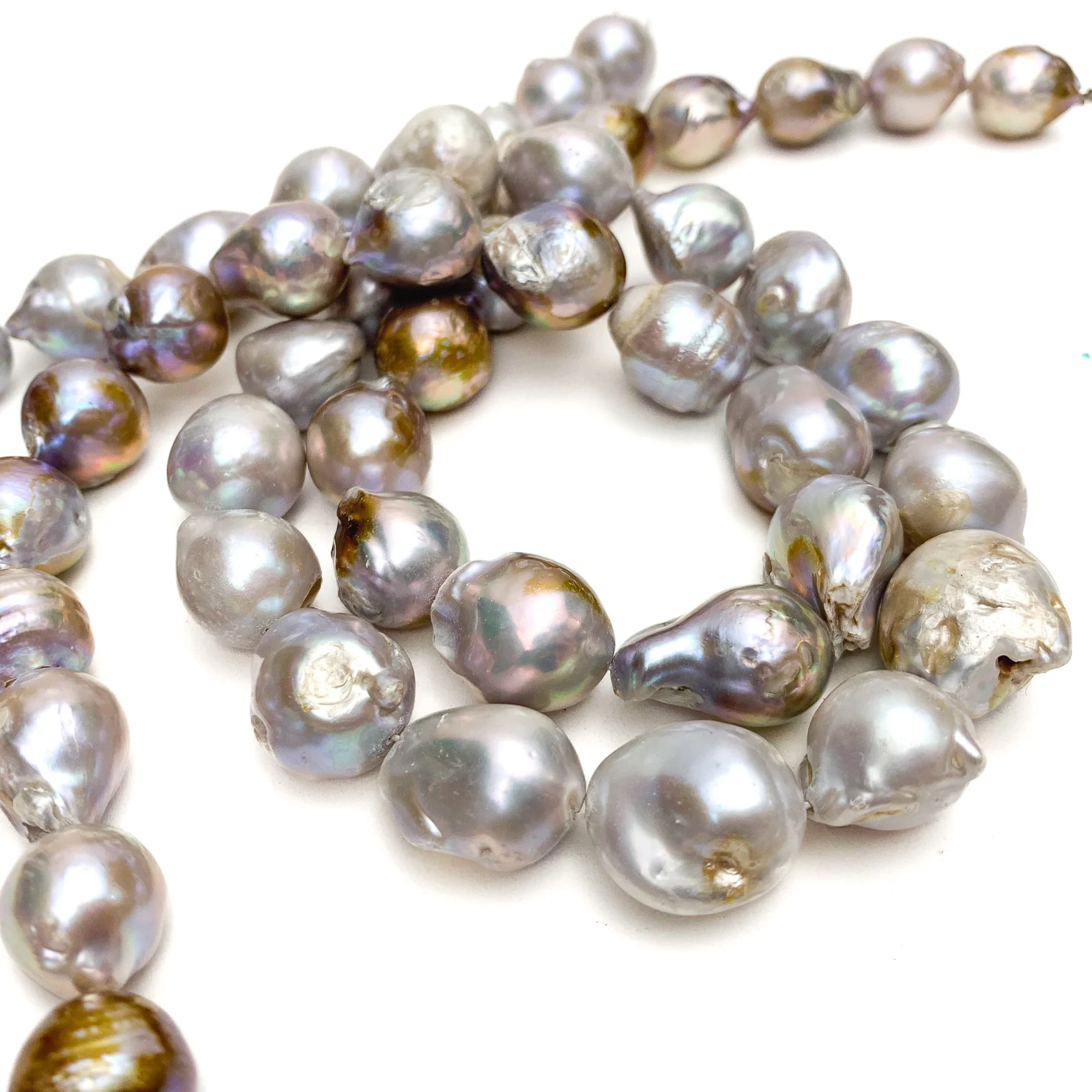 Copper Large Teardrop Freshwater Pearl Bead Strand - Image 2