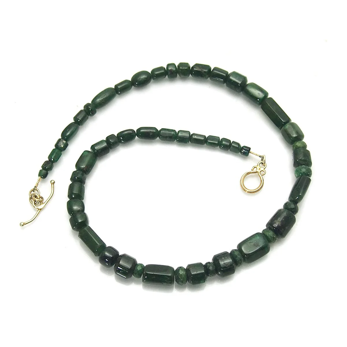 Emerald Necklace with Gold Plated Toggle Clasp - Image 2
