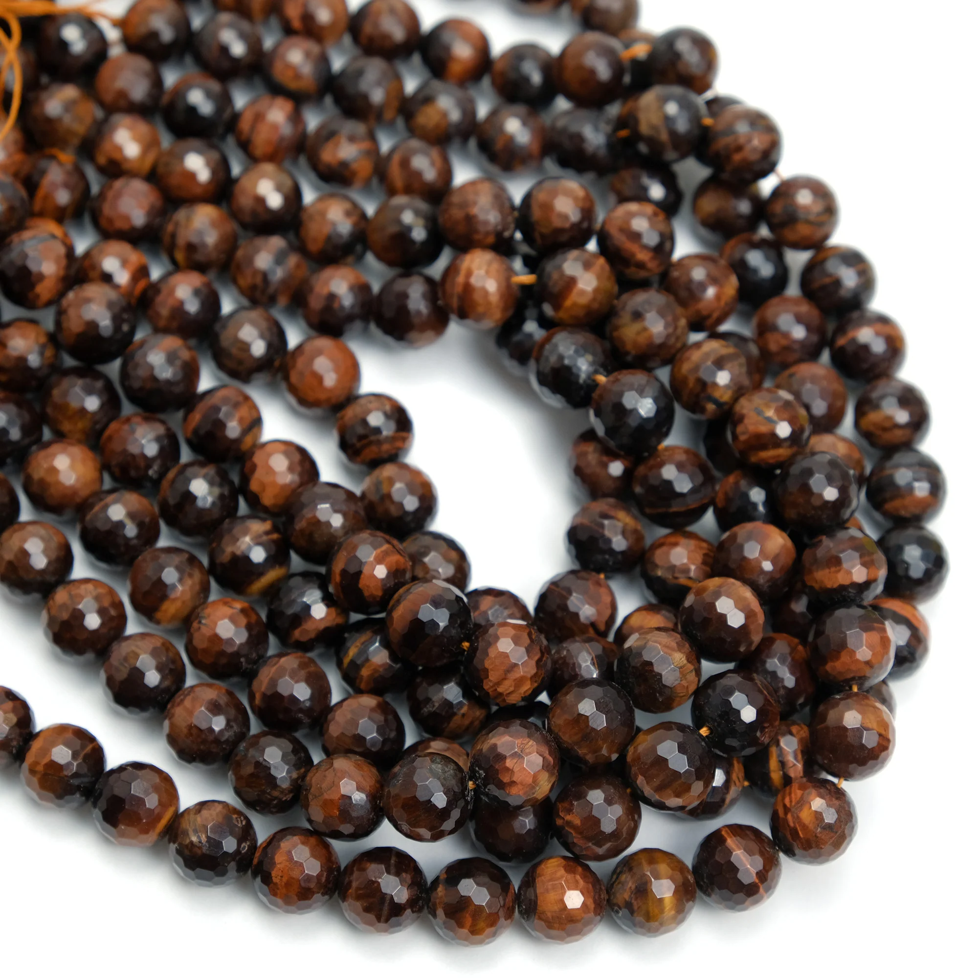 Red Tiger's Eye 12mm Faceted Rounds - Image 2