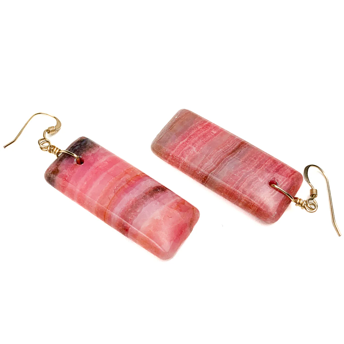Rhodochrosite Earrings With Gold-Filled French Earwires - Image 2