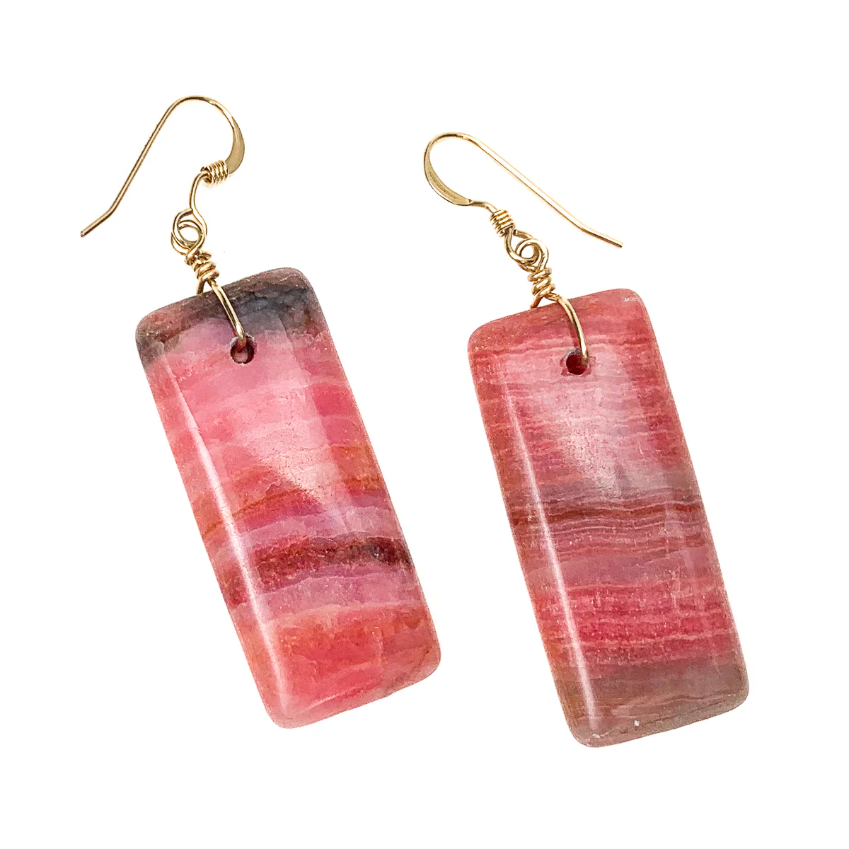 Rhodochrosite Earrings With Gold-Filled French Earwires - Image 3