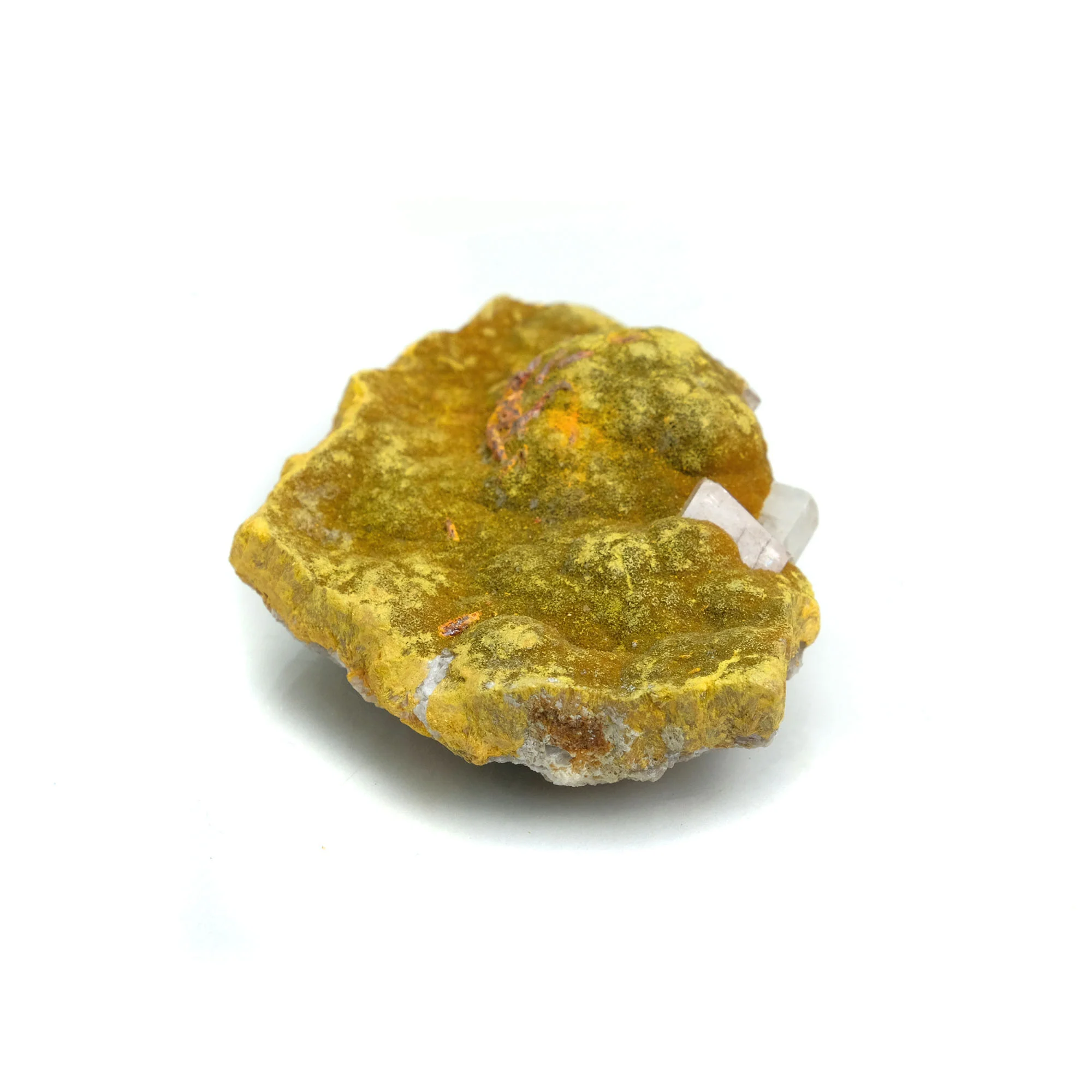 Rare Orpiment / Realgar Botryoidal Specimen with Violet Barite Crystals #93 - Image 3
