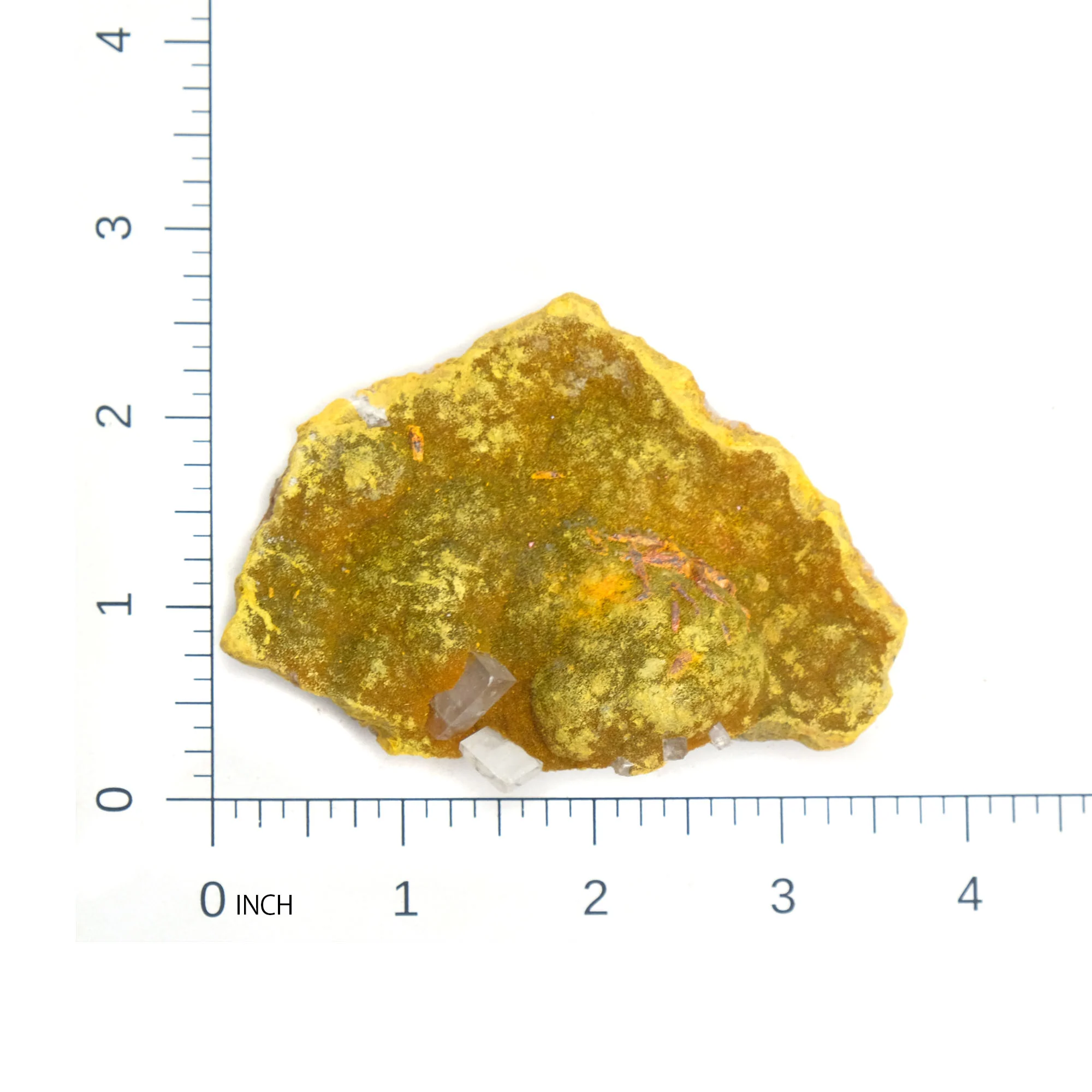 Rare Orpiment / Realgar Botryoidal Specimen with Violet Barite Crystals #93 - Image 7