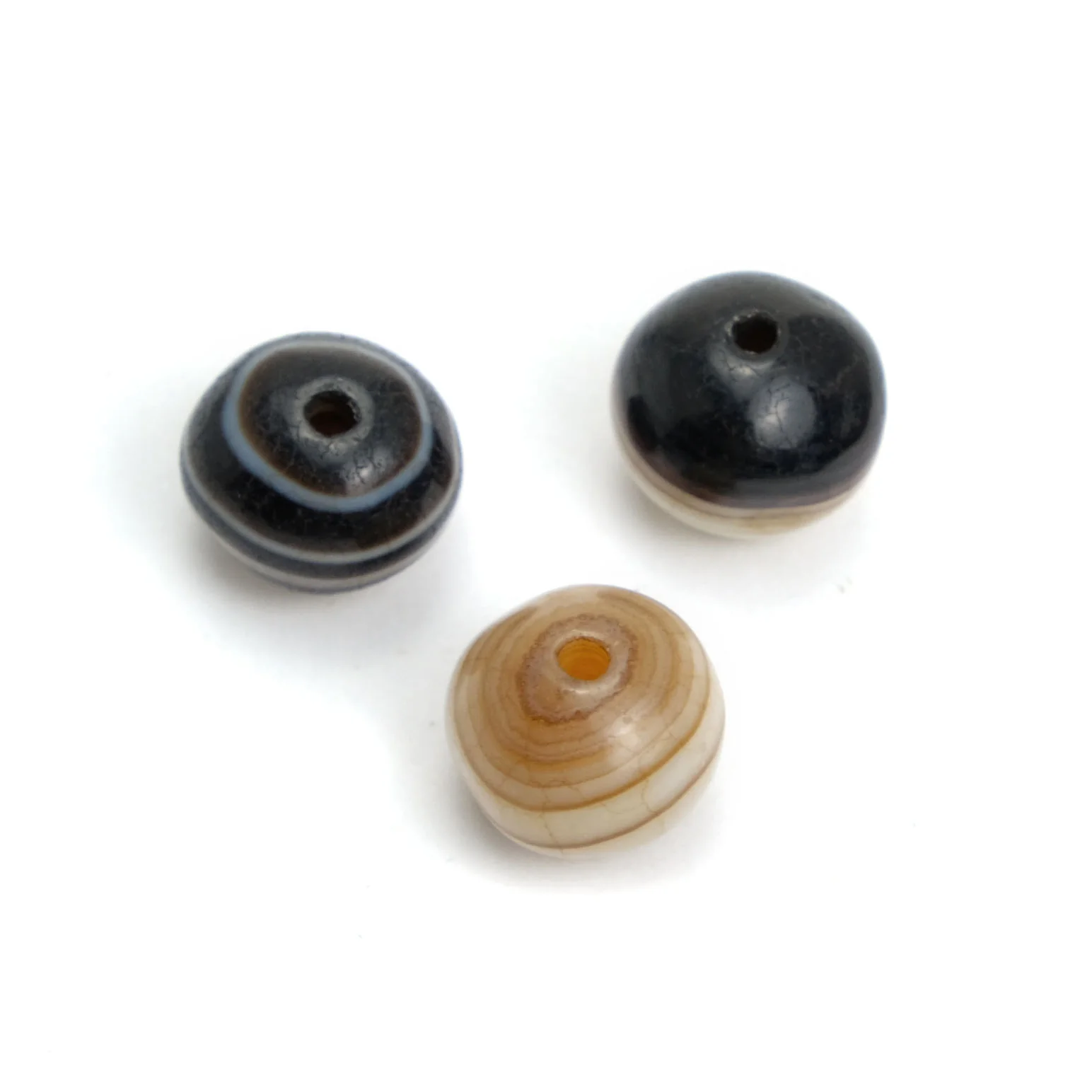 Suleiman Agates Beads Small, Set of 3  #5 - Image 2